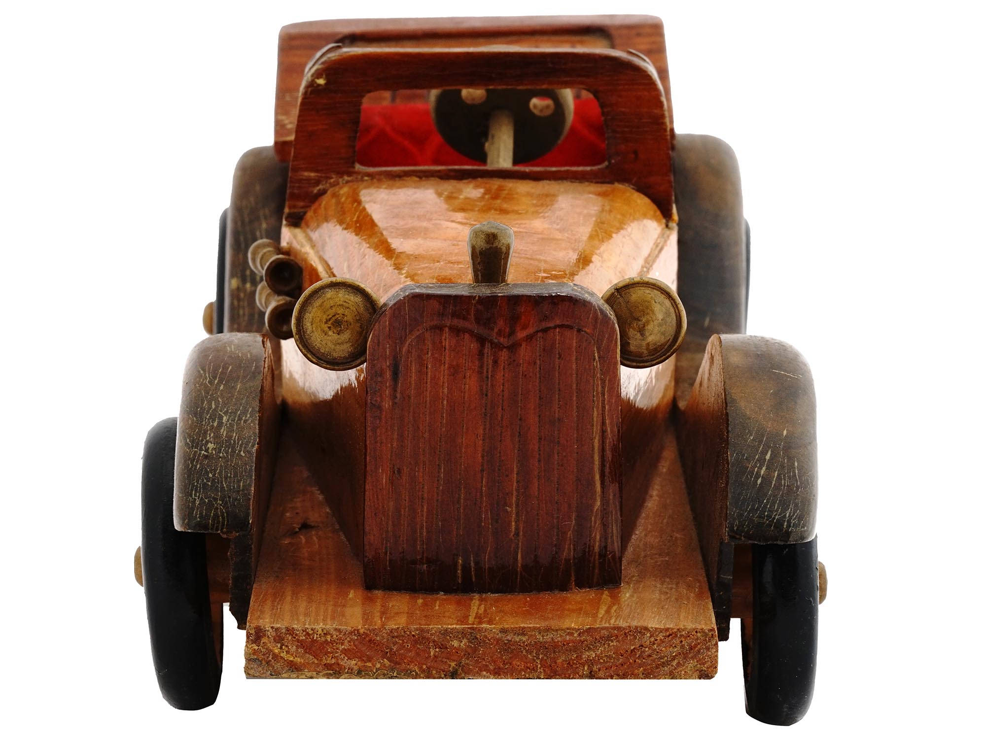 VINTAGE AMERICAN MINIATURE HANDMADE WOODEN CAR PIC-2