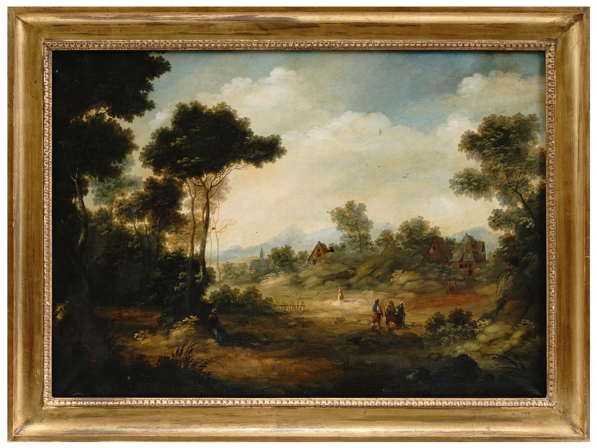 EUROPEAN SCHOOL PASTORAL LANDSCAPE OIL PAINTING PIC-0