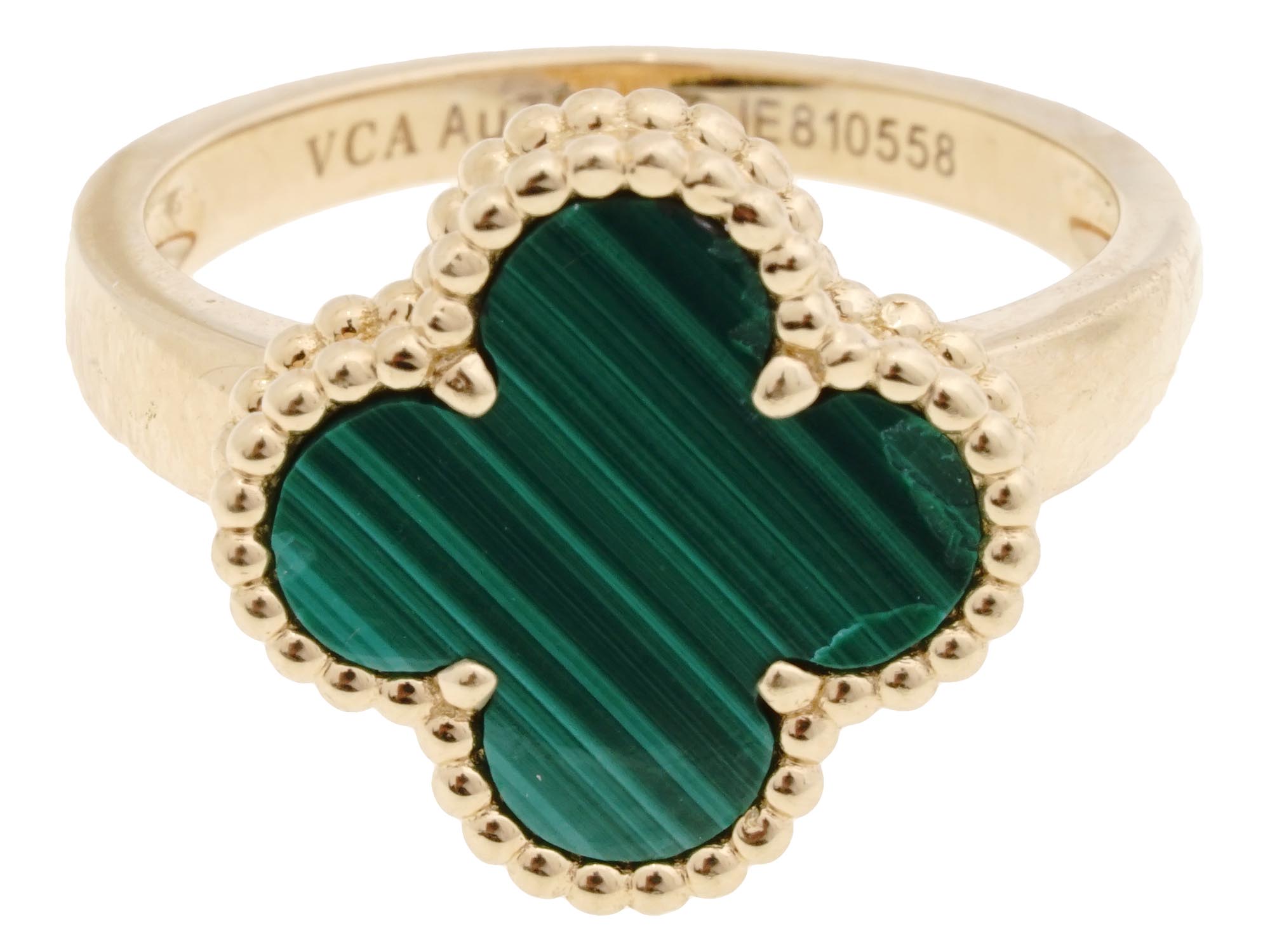 VAN CLEEF ALHAMBRA 18K GOLD MALACHITE JEWELRY SET PIC-5