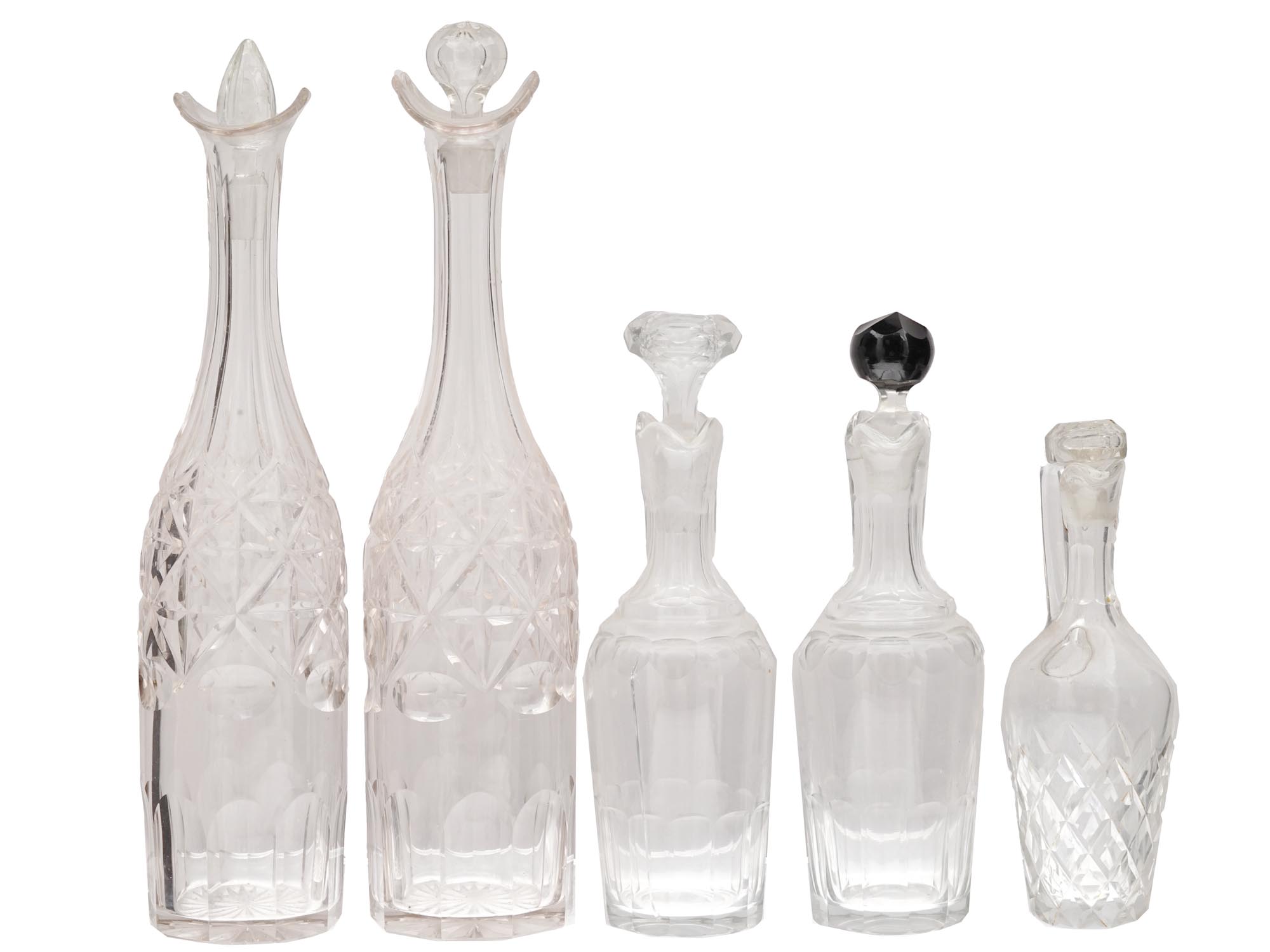 ANTIQUE AND VINTAGE GLASS DECANTERS WITH STOPPERS PIC-1