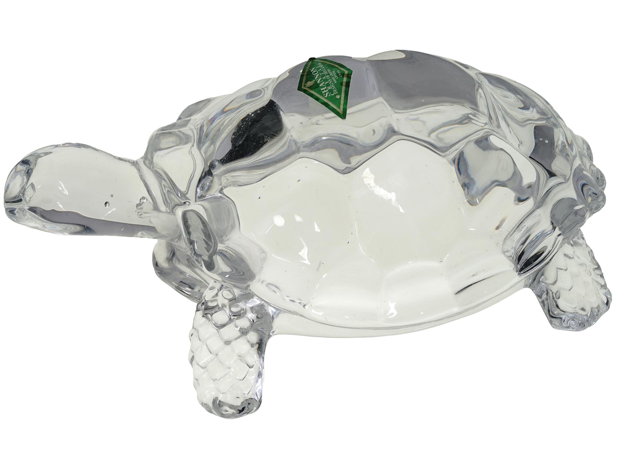 CHINESE SHANNON CRYSTAL GLASS FIGURINE OF TURTLE PIC-1
