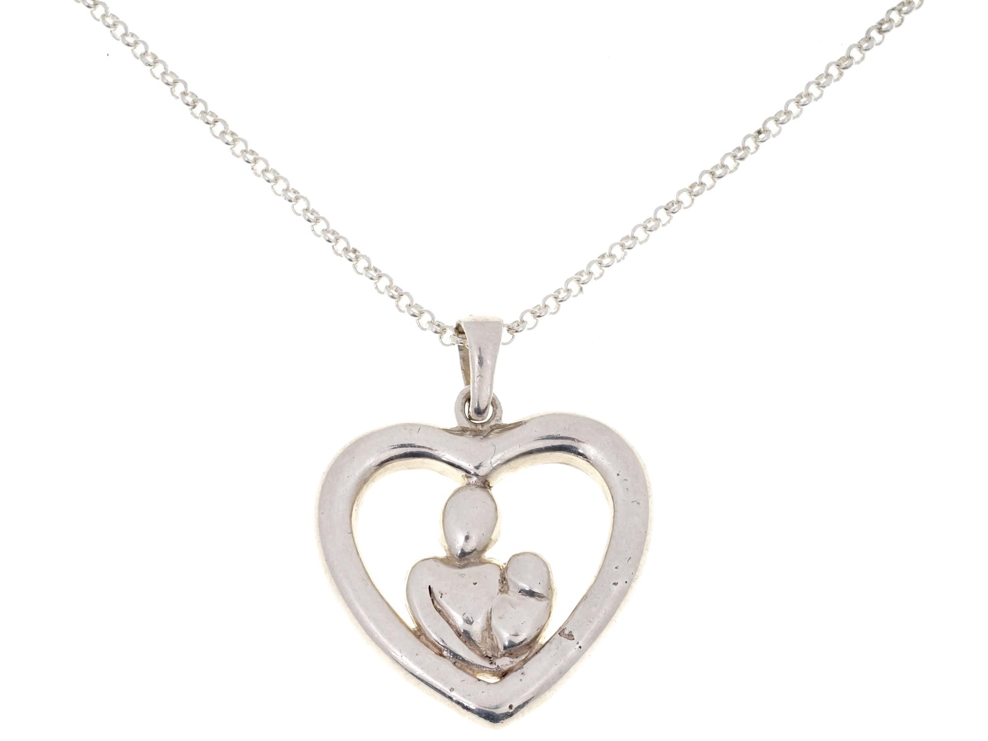 ITALIAN STERLING SILVER HEART PENDANT WITH CHAIN PIC-1