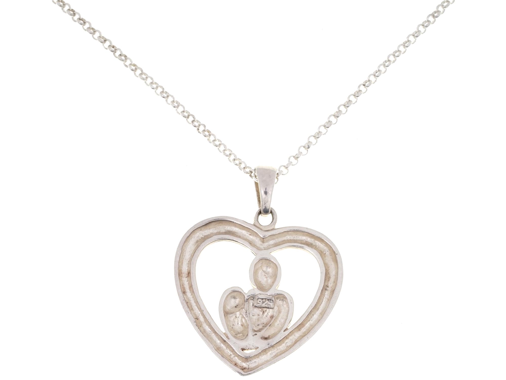 ITALIAN STERLING SILVER HEART PENDANT WITH CHAIN PIC-2