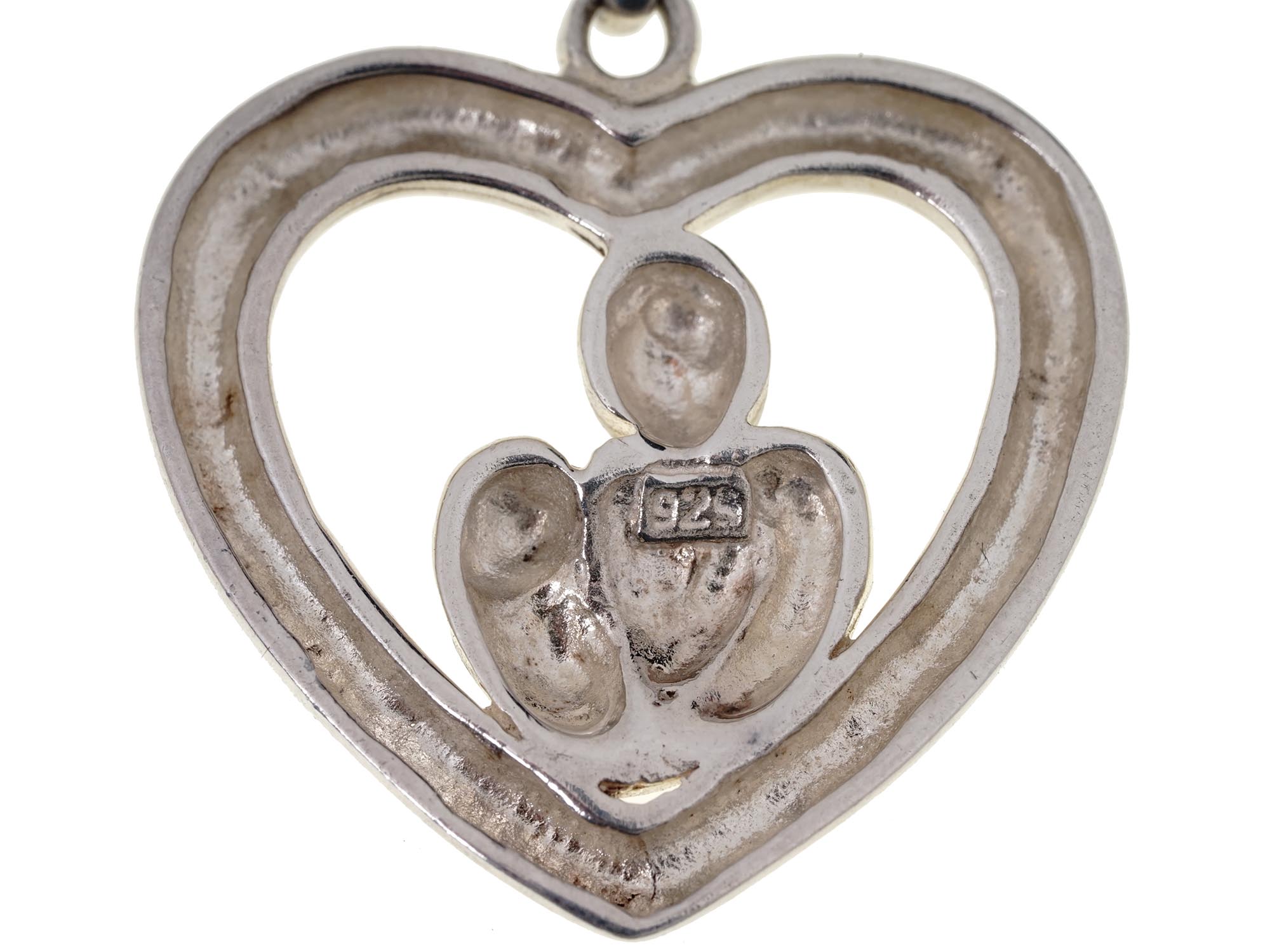 ITALIAN STERLING SILVER HEART PENDANT WITH CHAIN PIC-3