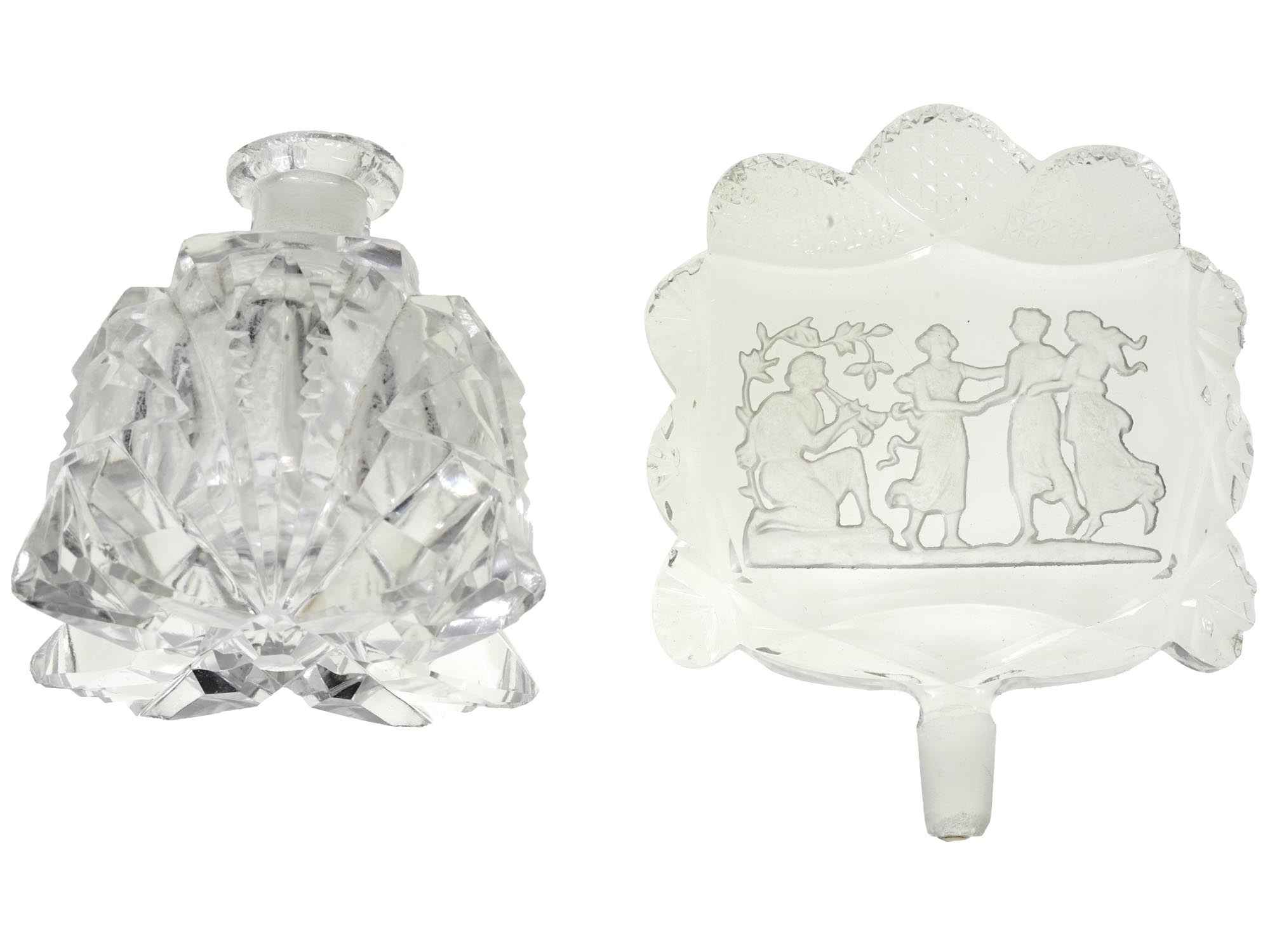 VINTAGE CRYSTAL CUT PERFUME BOTTLE WITH A LID PIC-3
