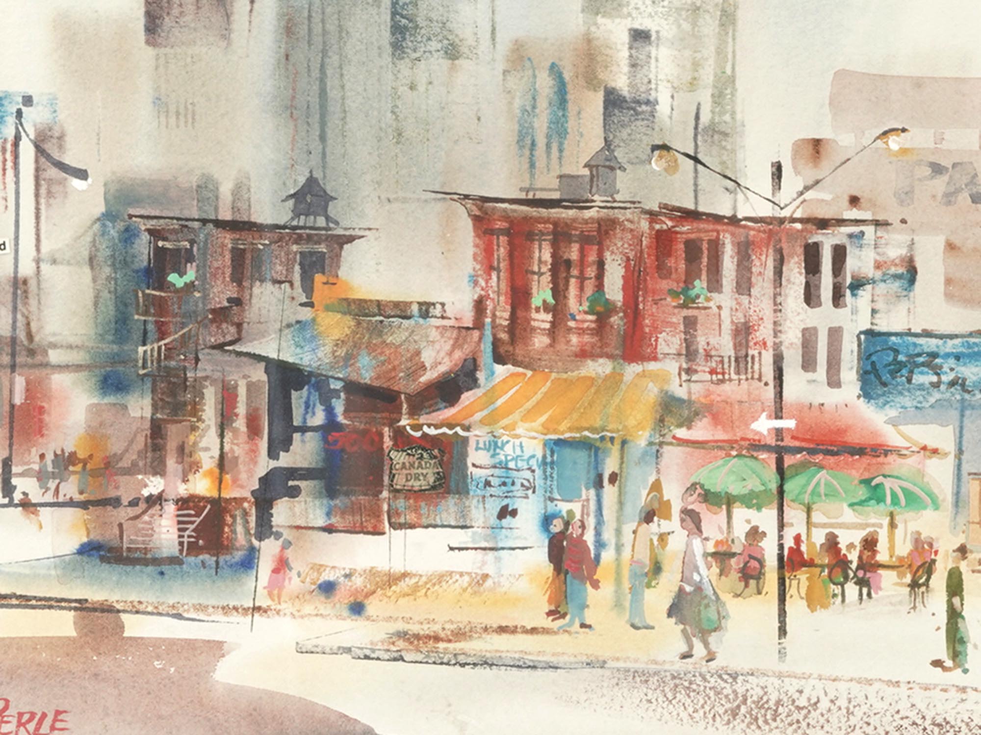 AMERICAN WATERCOLOR PAINTING BY VIRGINIA PERLE PIC-1