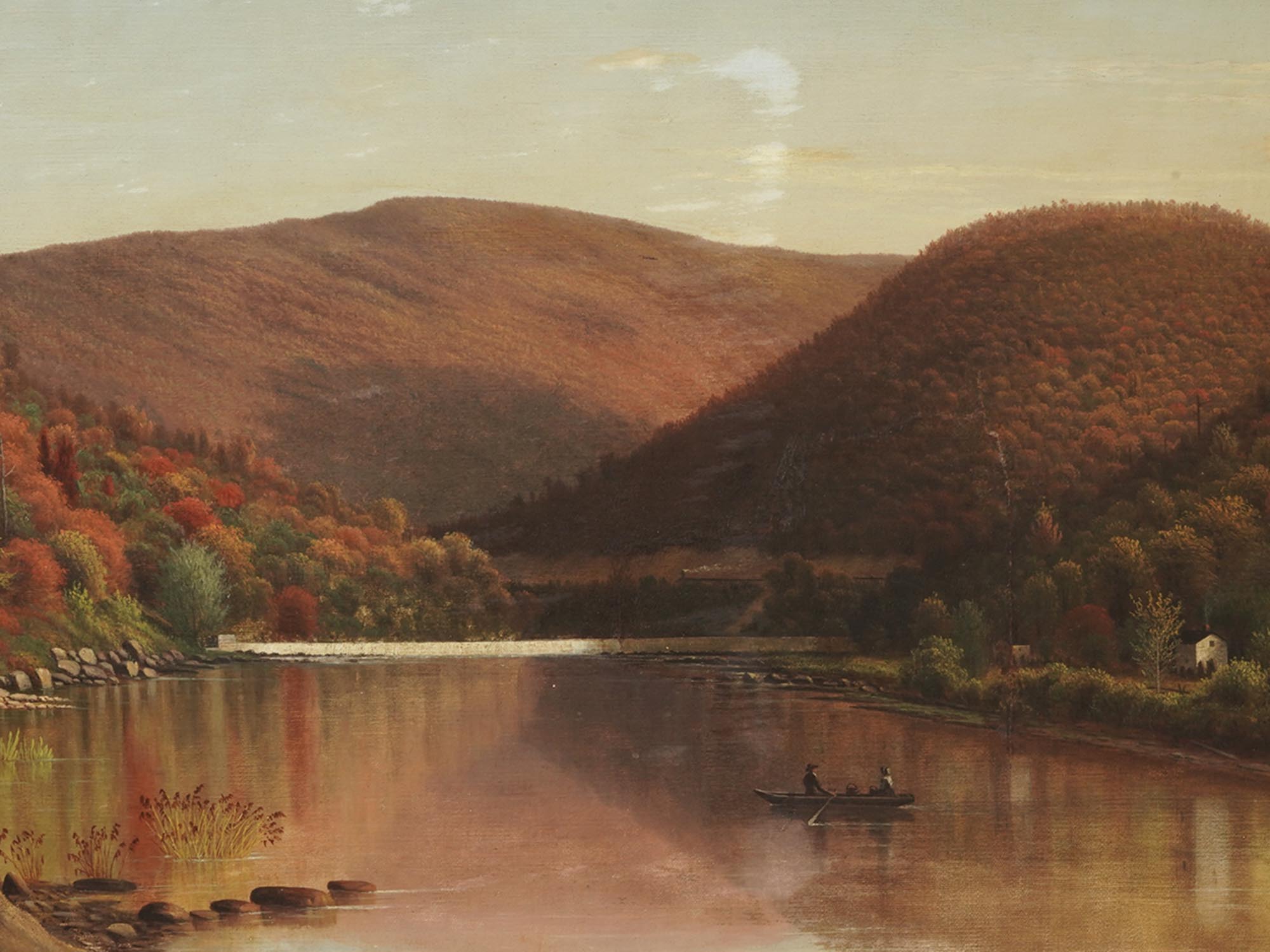 ATTRIBUTED TO SAMUEL COLMAN MOUNTAIN OIL PAINTING PIC-1