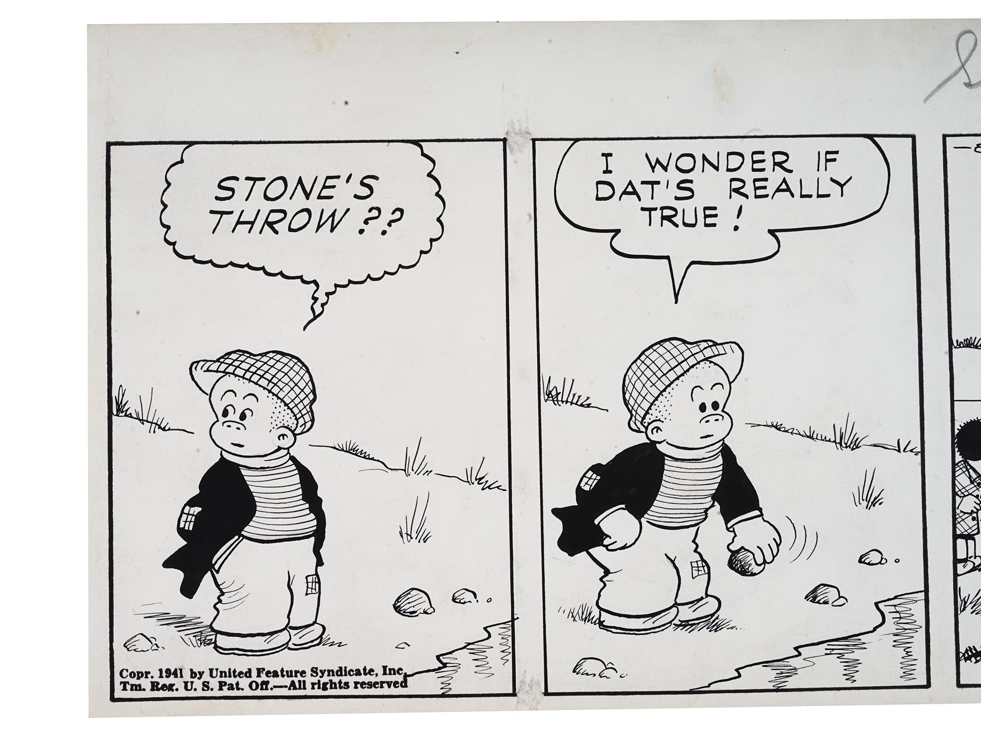 ORIGINAL COMIC STRIP DRAWING BY ERNIE BUSHMILLER PIC-1