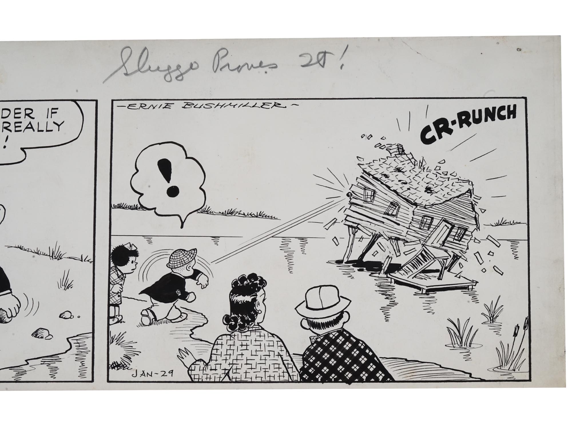 ORIGINAL COMIC STRIP DRAWING BY ERNIE BUSHMILLER PIC-2