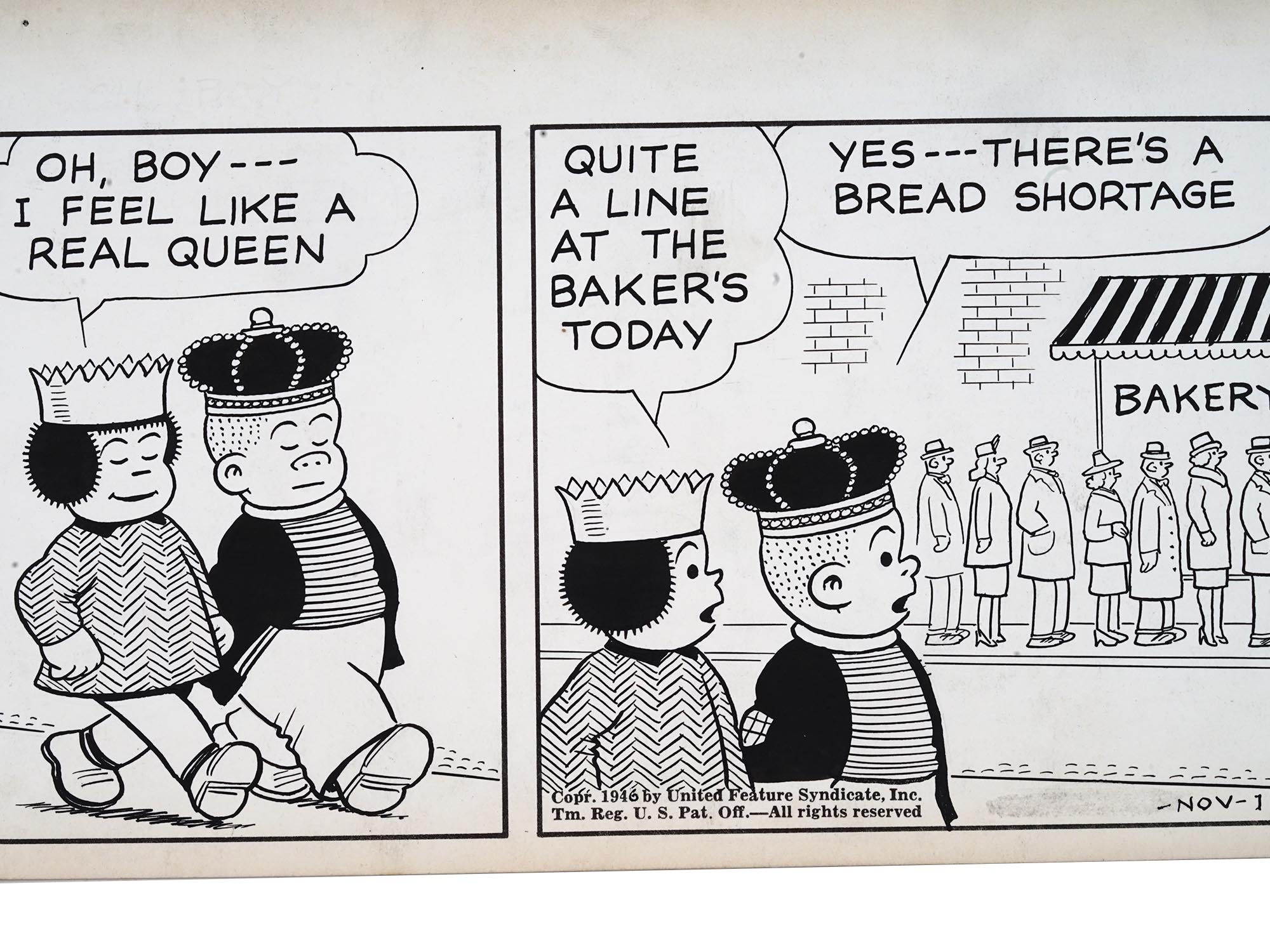 ORIGINAL COMIC STRIP DRAWING BY ERNIE BUSHMILLER PIC-2