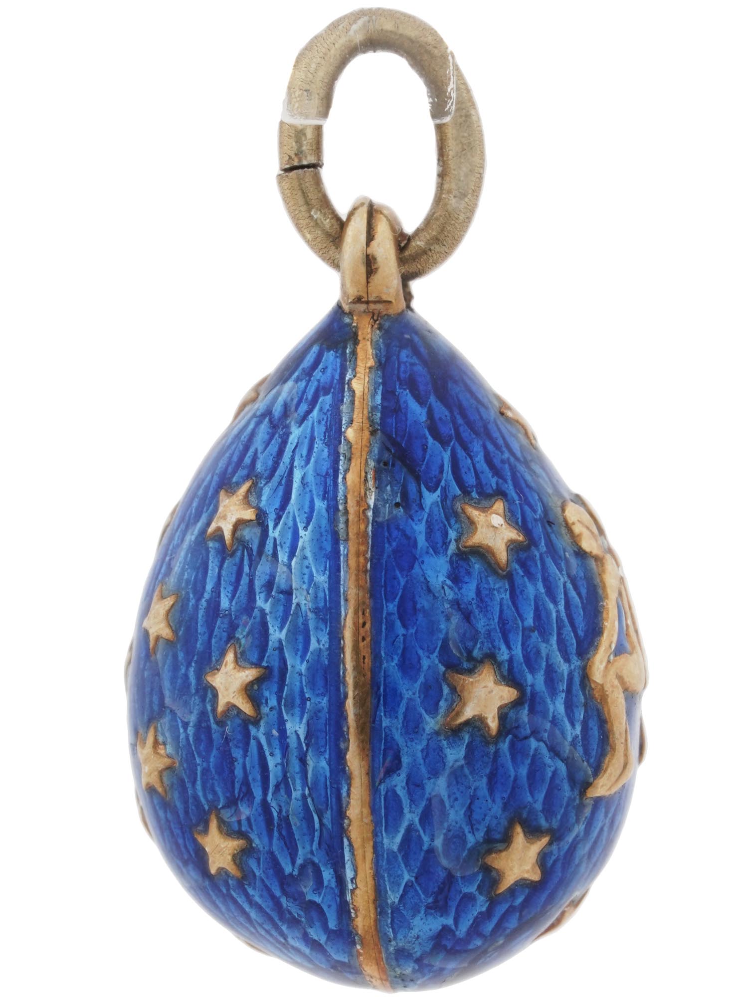 RUSSIAN GILT SILVER ENAMEL ZODIAC EGG PENDANT PIC-2