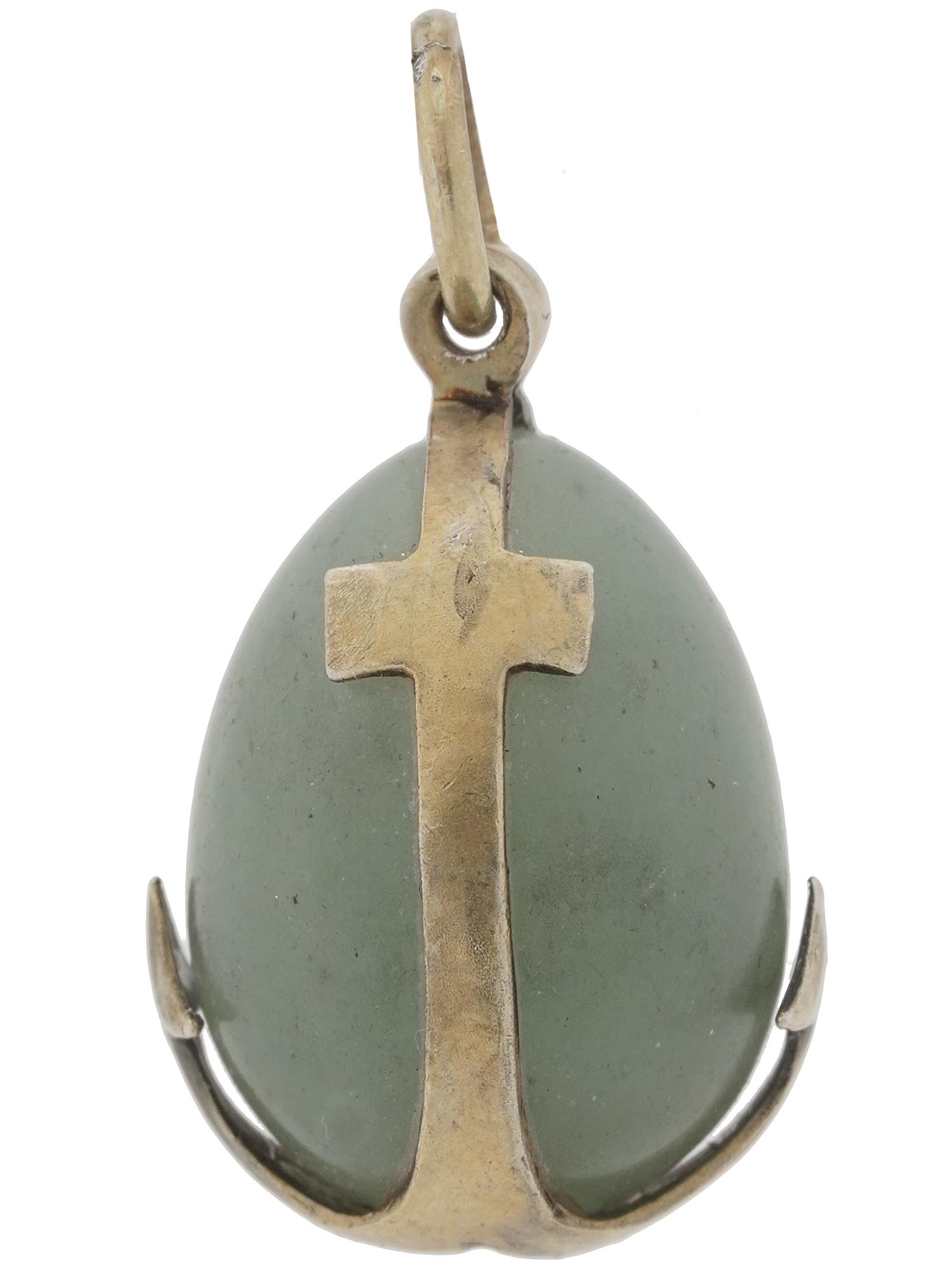 RUSSIAN GILT SILVER CARVED EASTER EGG PENDANT PIC-0