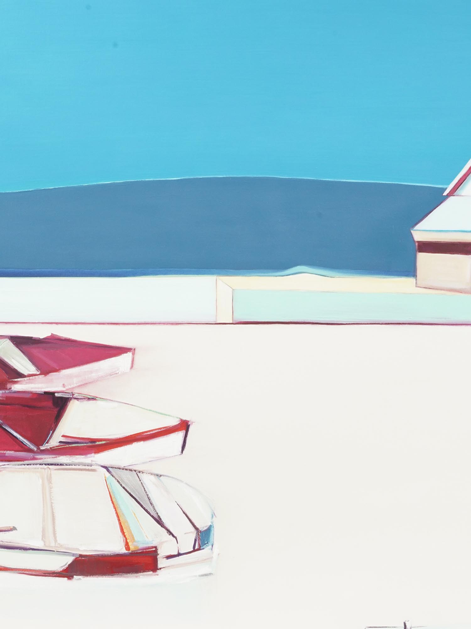 AMERICAN OIL PAINTING BOATS BY RAIMONDS STAPRANS PIC-1