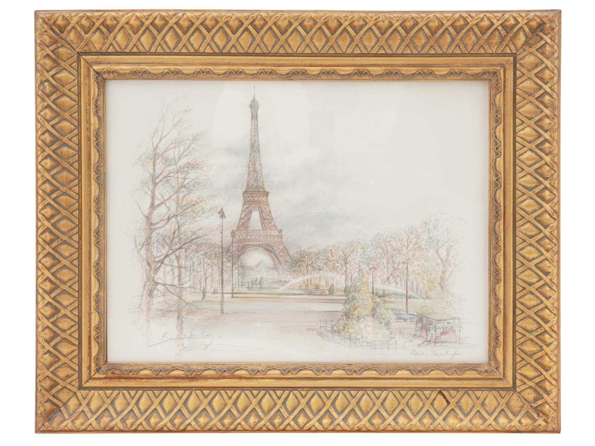 FRAMED ART PRINT VIEW OF PARIS BY BERNADETTE VOZ PIC-0