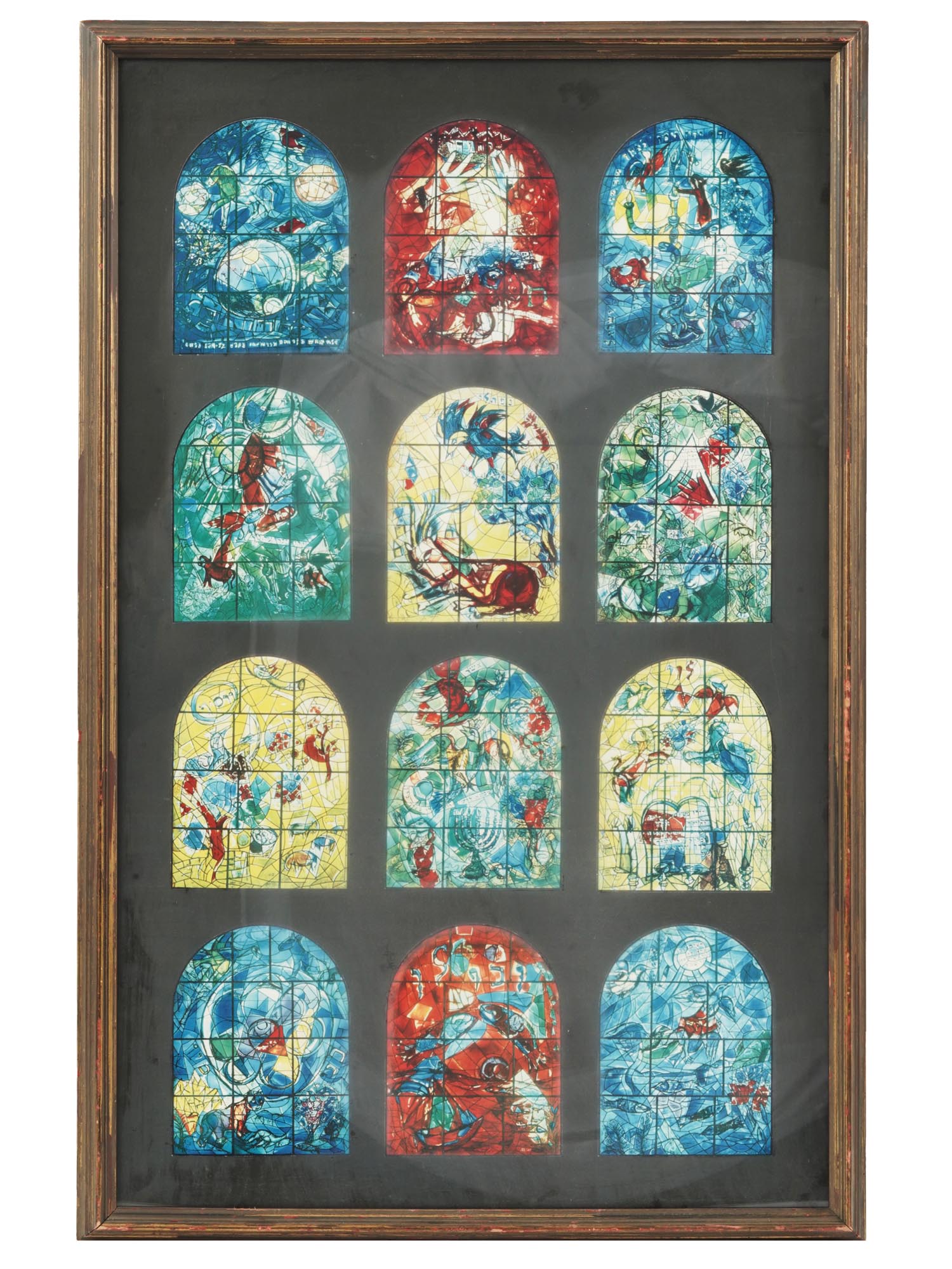 FRAMED PRINT OF JERUSALEM WINDOWS BY MARC CHAGALL PIC-0