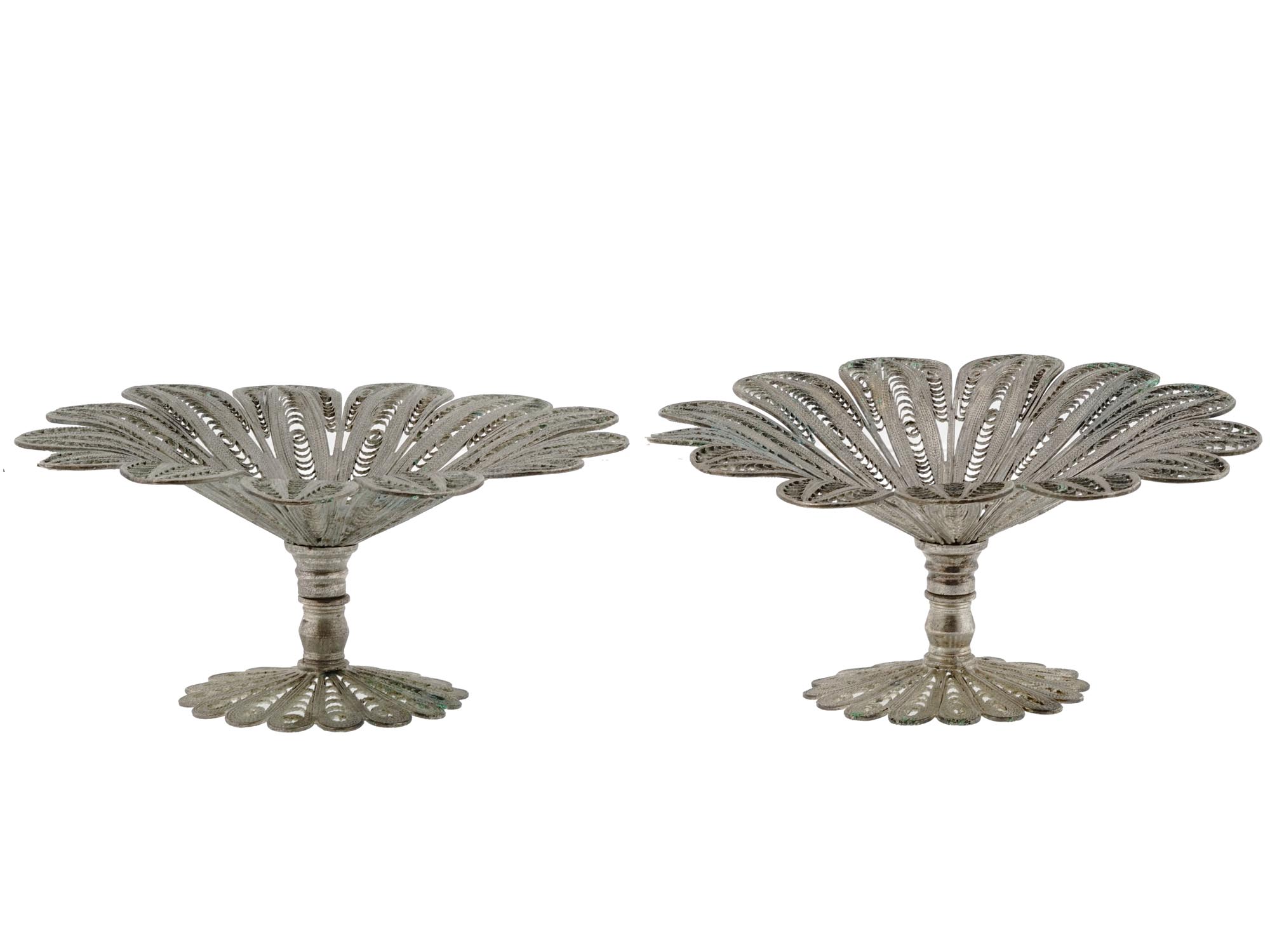 VINTAGE RONAC HANDICRAFT LACE SILVER PLATED BOWLS PIC-1