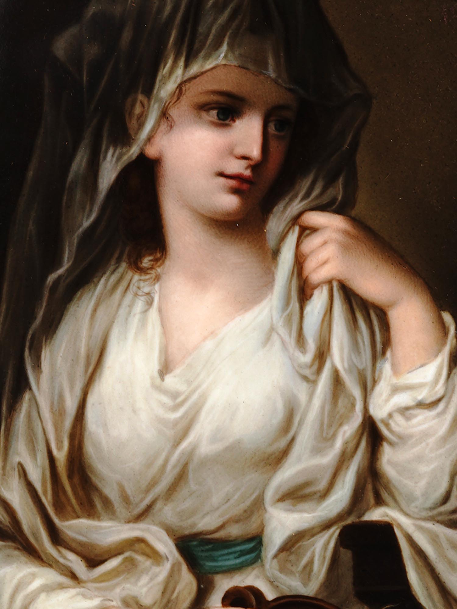 19 C KPM PORCELAIN PLAQUE AFTER ANGELICA KAUFFMAN PIC-4