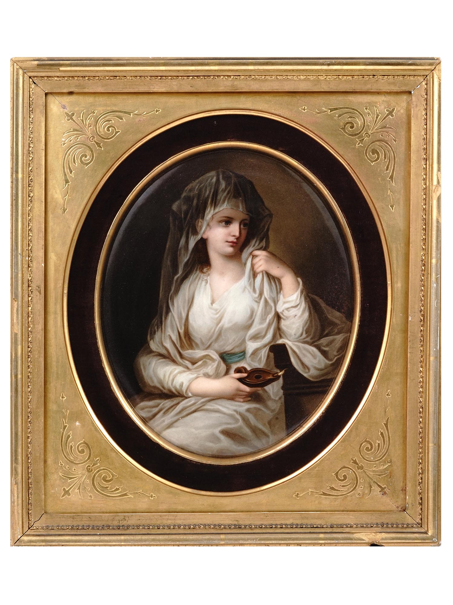 19 C KPM PORCELAIN PLAQUE AFTER ANGELICA KAUFFMAN PIC-0