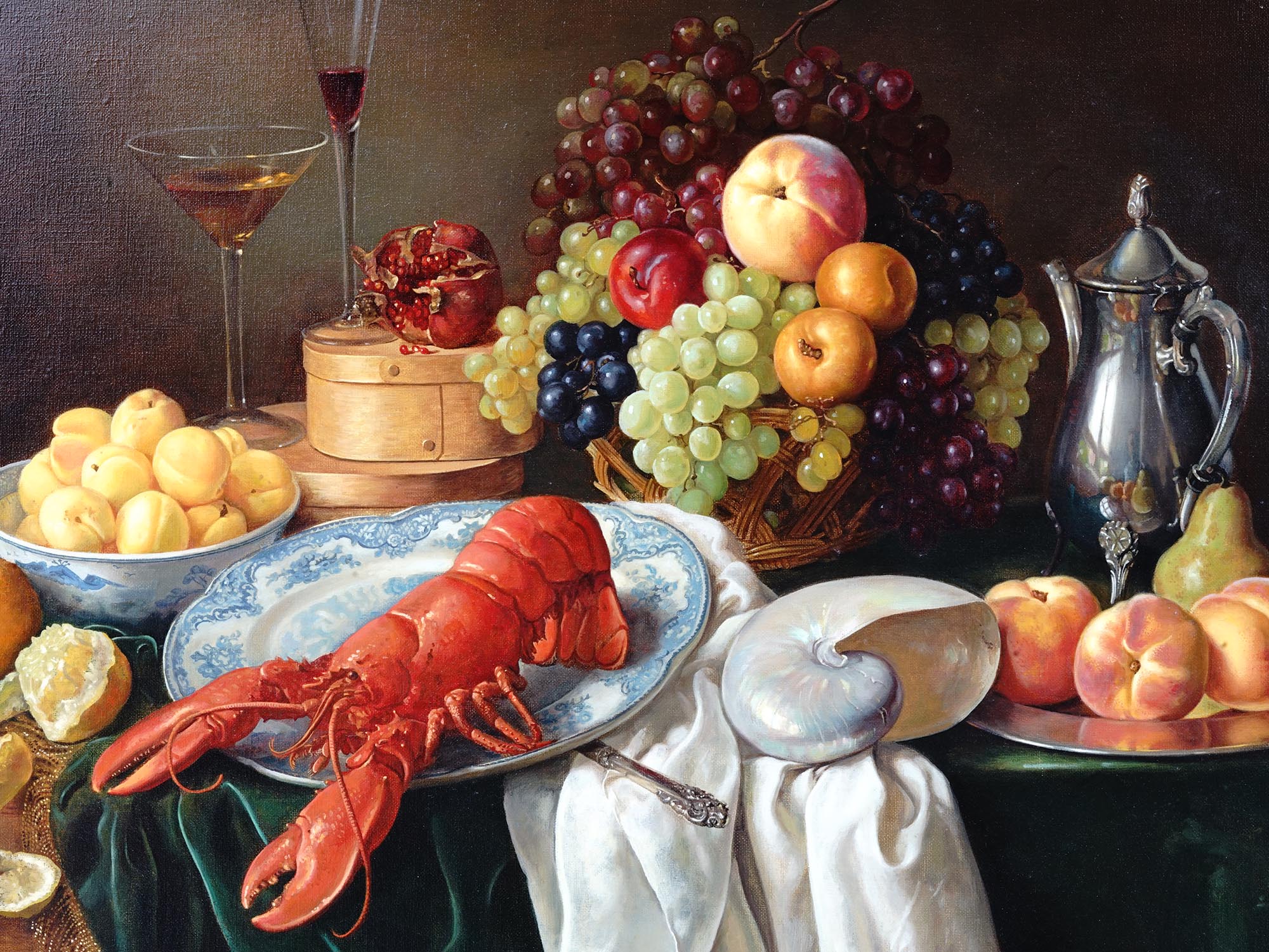 AMERICAN STILL LIFE OIL PAINTING BY ELYA PEKER PIC-1