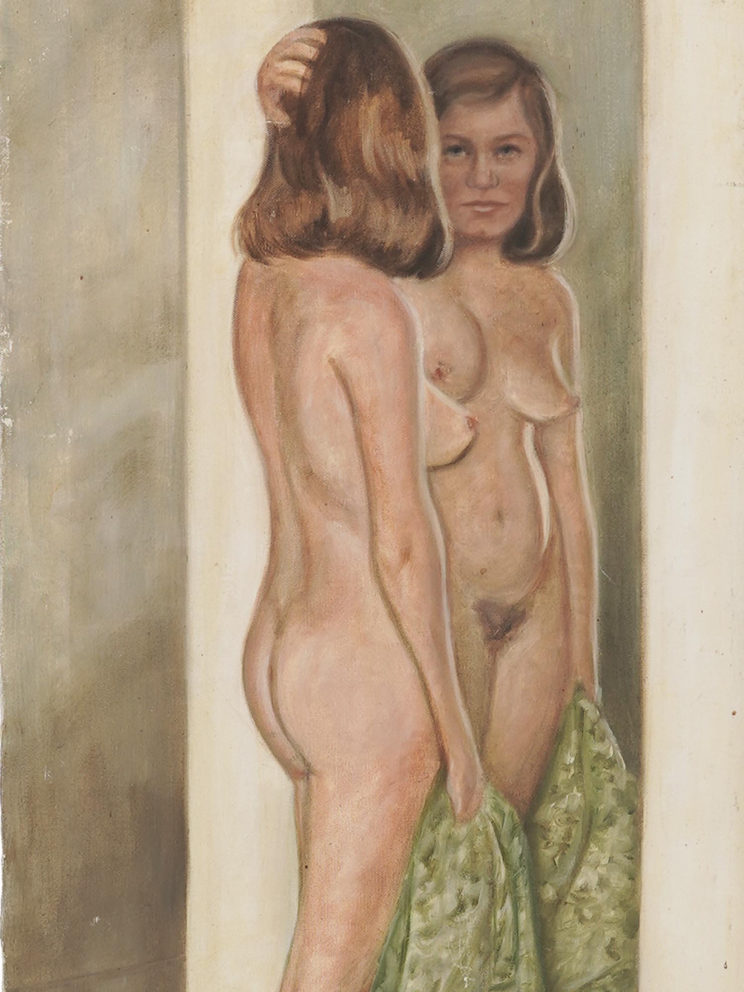 MIDCENT FEMALE NUDE OIL PAINTING BY MILDRED JONES PIC-1