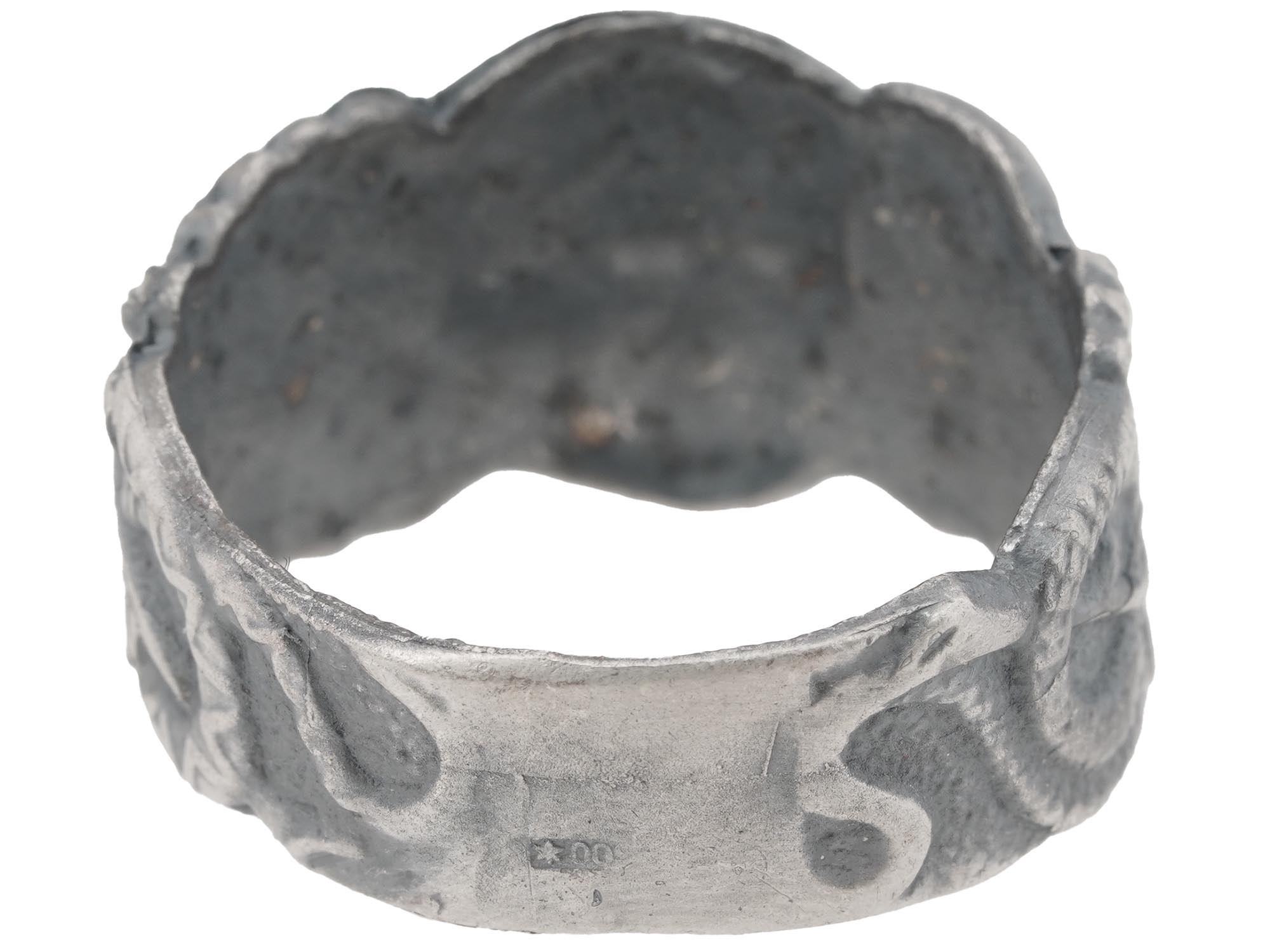 WWII GERMAN SS ANTIPARTISAN TOTENKOPF SILVER RING PIC-4