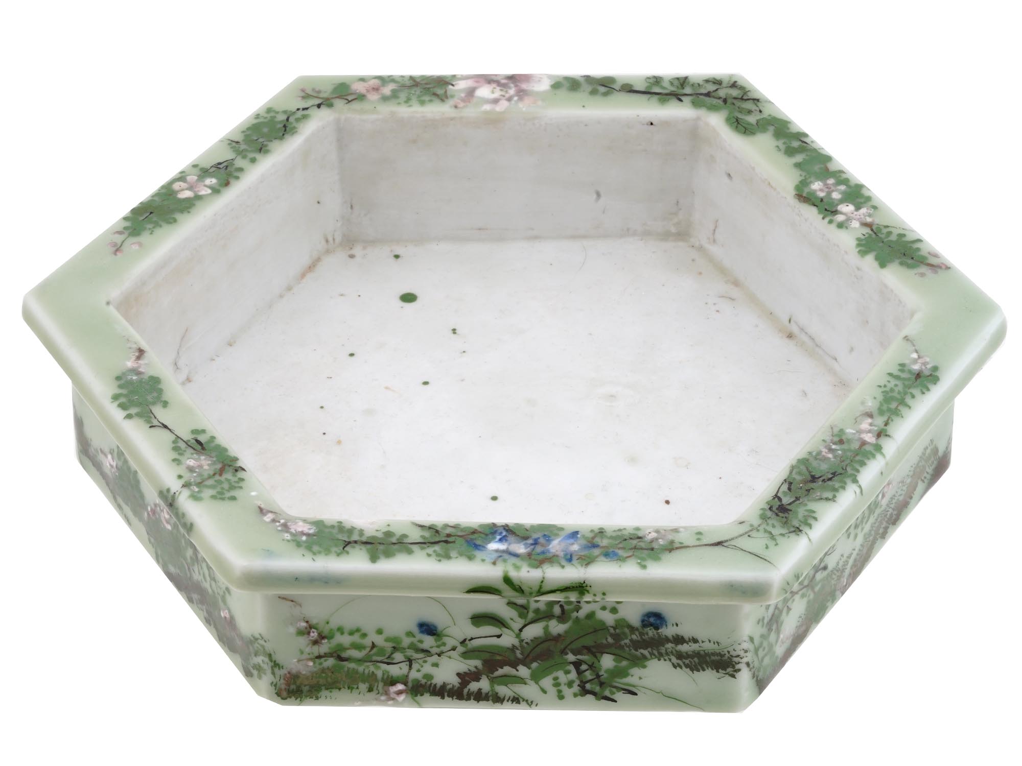 ANTIQUE CHINESE PORCELAIN FOOTED BONSAI PLANTER PIC-0