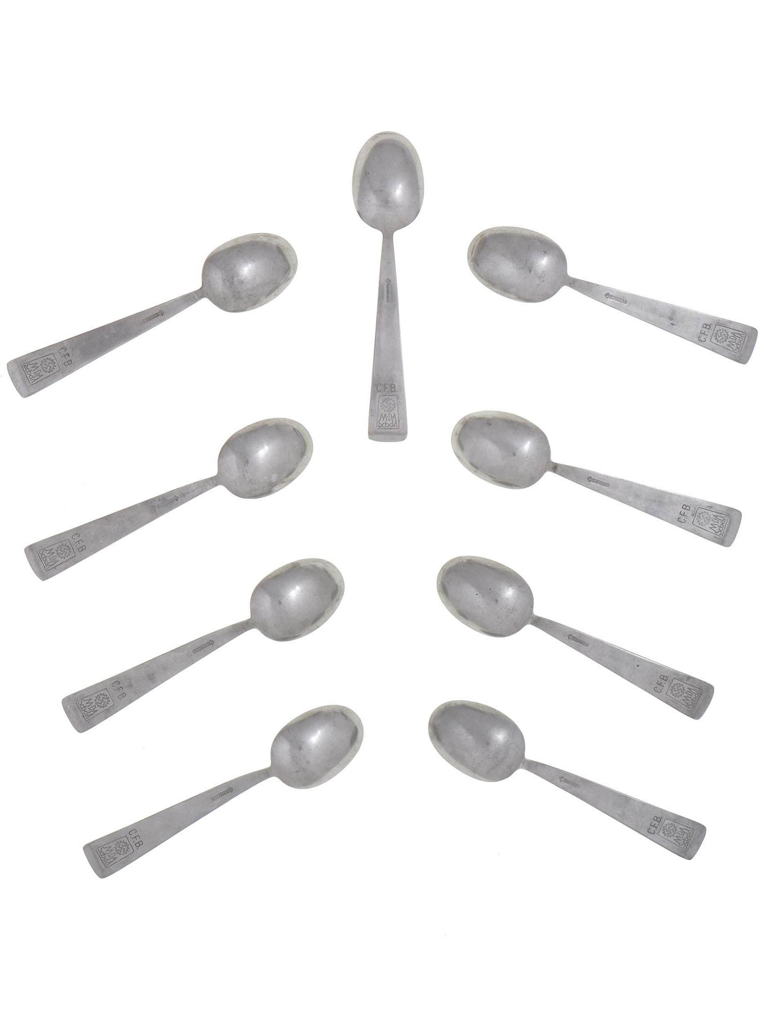 GROUP OF WWII ERA NAZI GERMAN ALUMINUM TEA SPOONS PIC-0