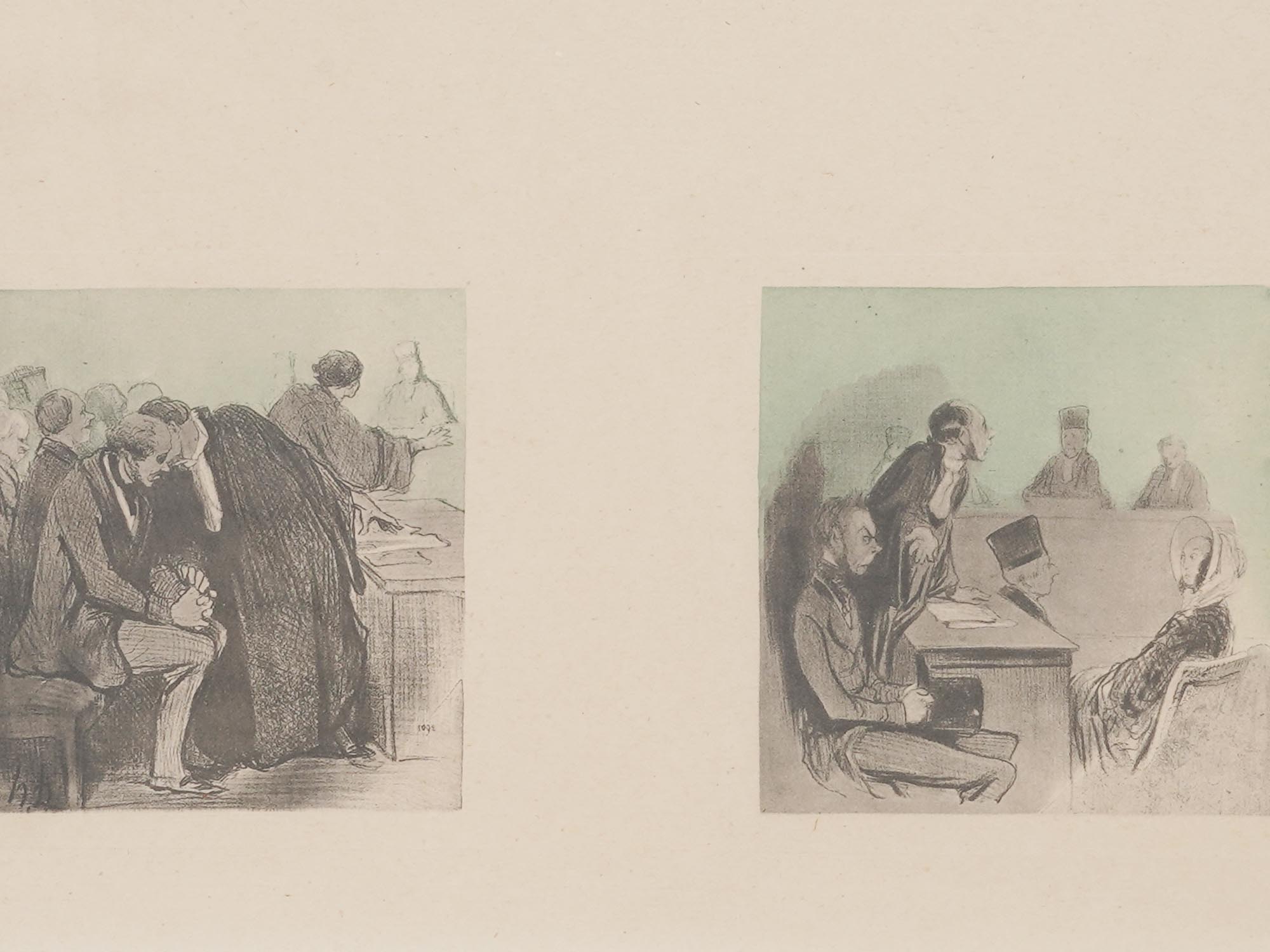 ADRIEN BARRERE FRENCH LITHOGRAPH PASSING THE BAR PIC-3