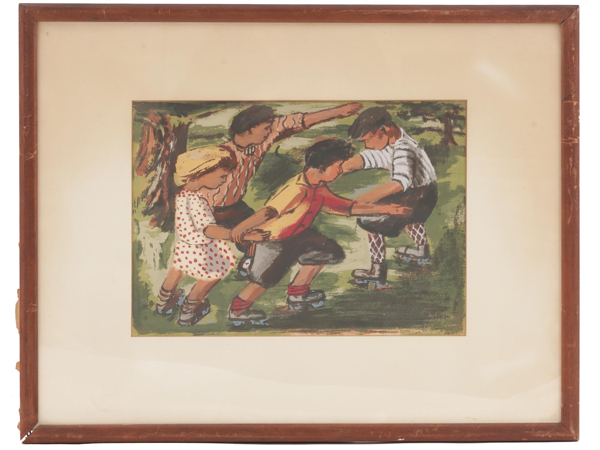 RIVA HELFOND SIGNED SILKSCREEN CHILDREN PLAYING PIC-0