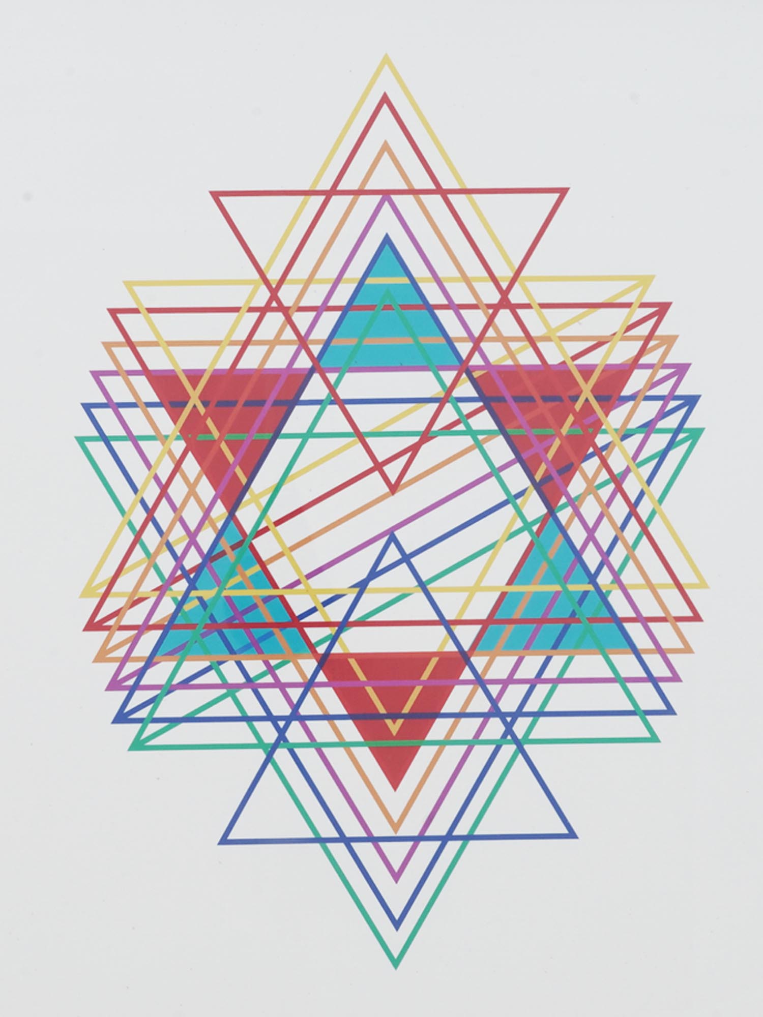 JUDAICA STAR OF DAVID SILK PRINT BY YAACOV AGAM PIC-1