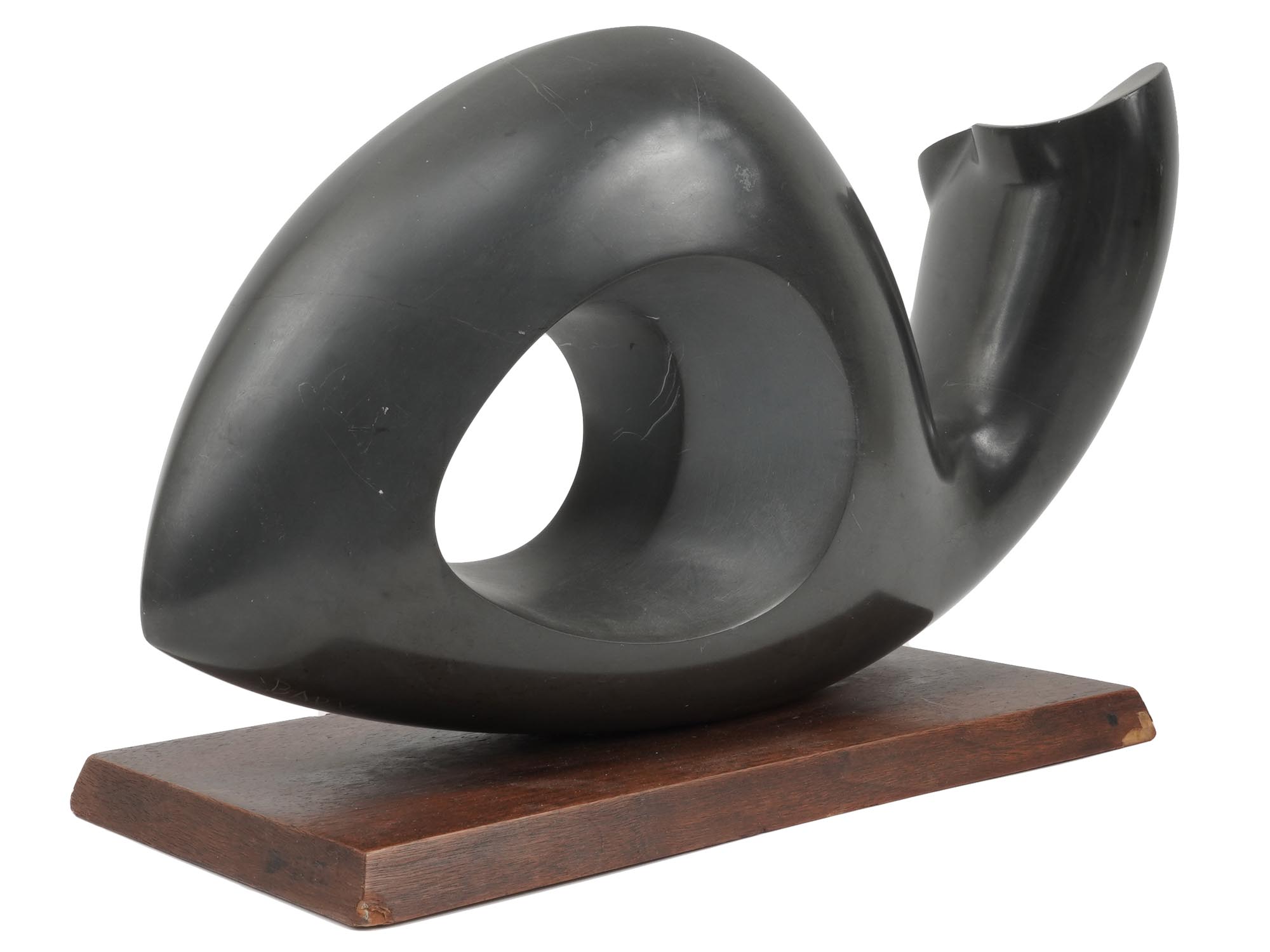 MICHAEL BARKIN ABSTRACT BLACK ONYX SCULPTURE PIC-0