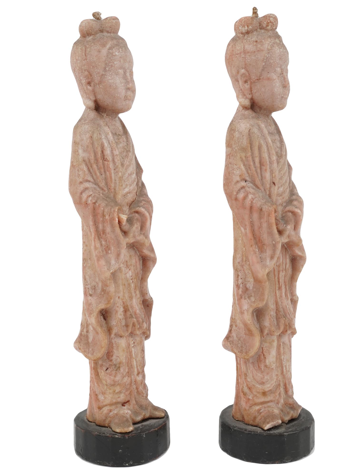 VINTAGE CHINESE CARVED WAX FIGURAL CANDLES PIC-2