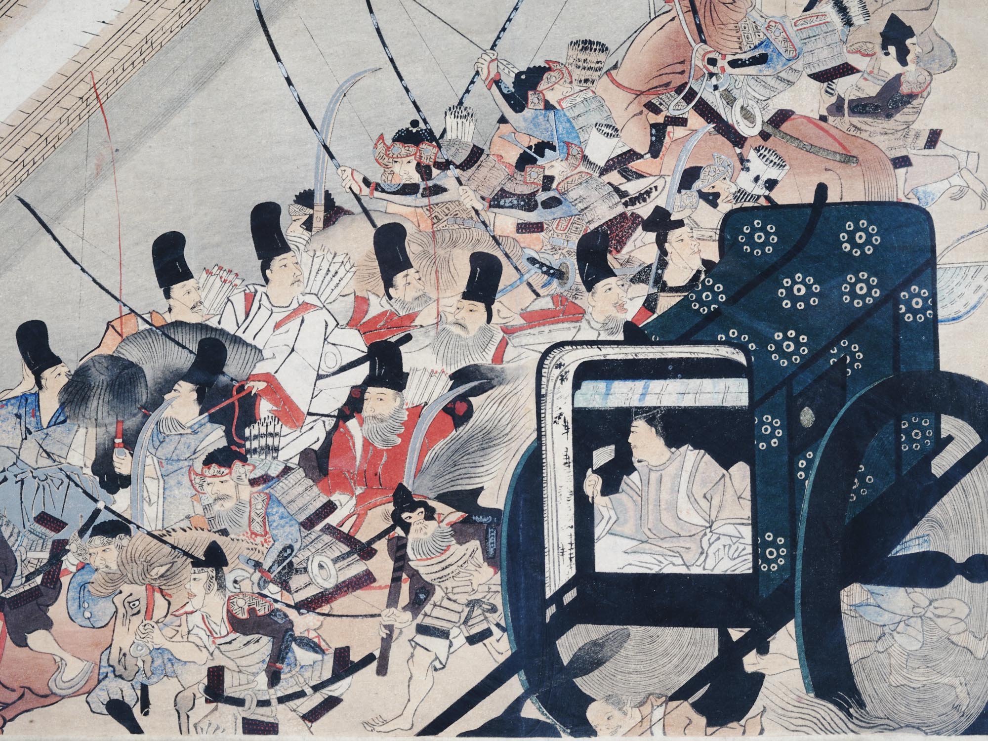 JAPANESE WOODBLOCK OF A MEDIEVAL BATTLE SCENE PIC-2