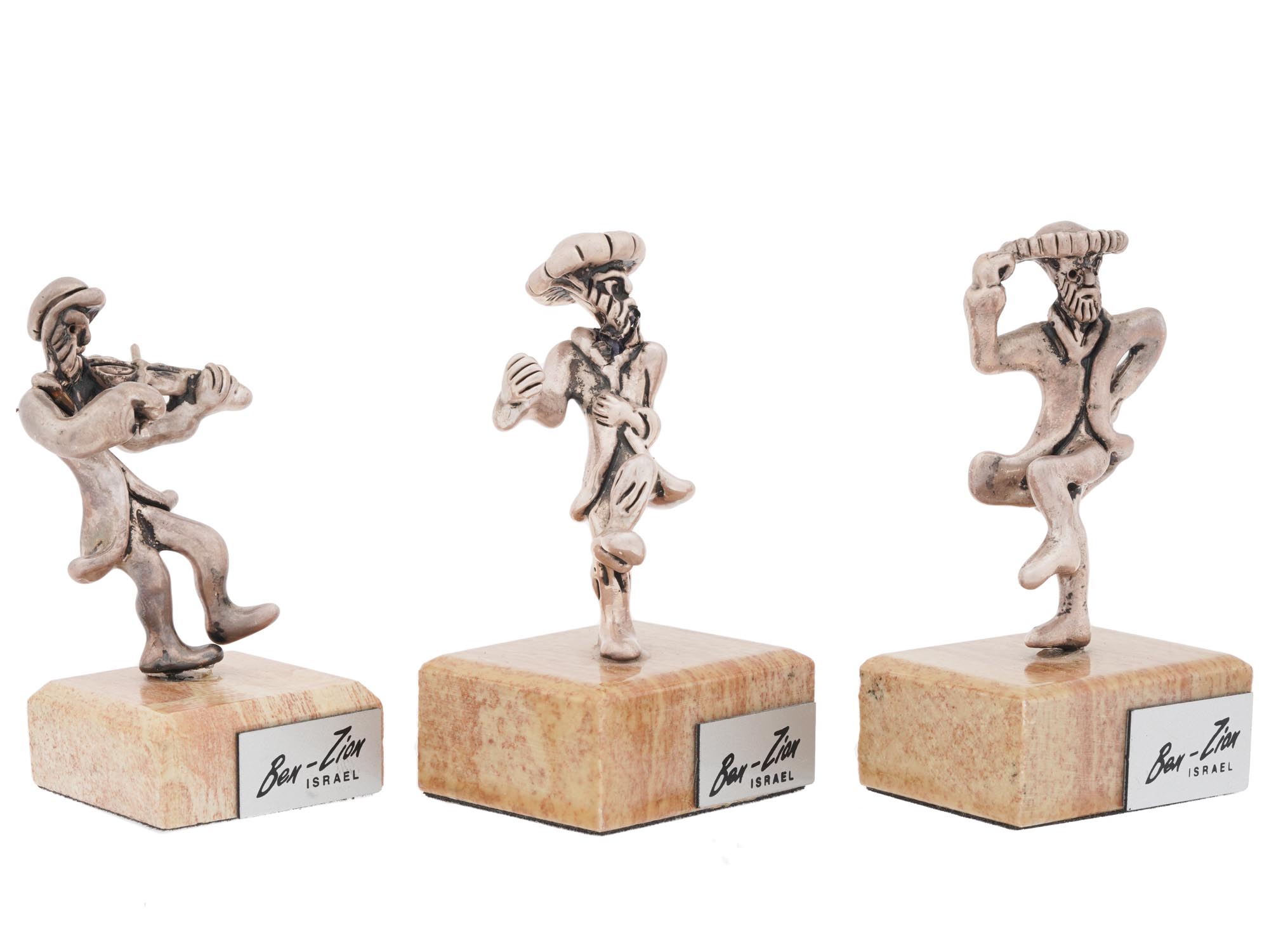 JUDAICA BEN ZION STERLING SILVER MUSICIAN FIGURES PIC-2