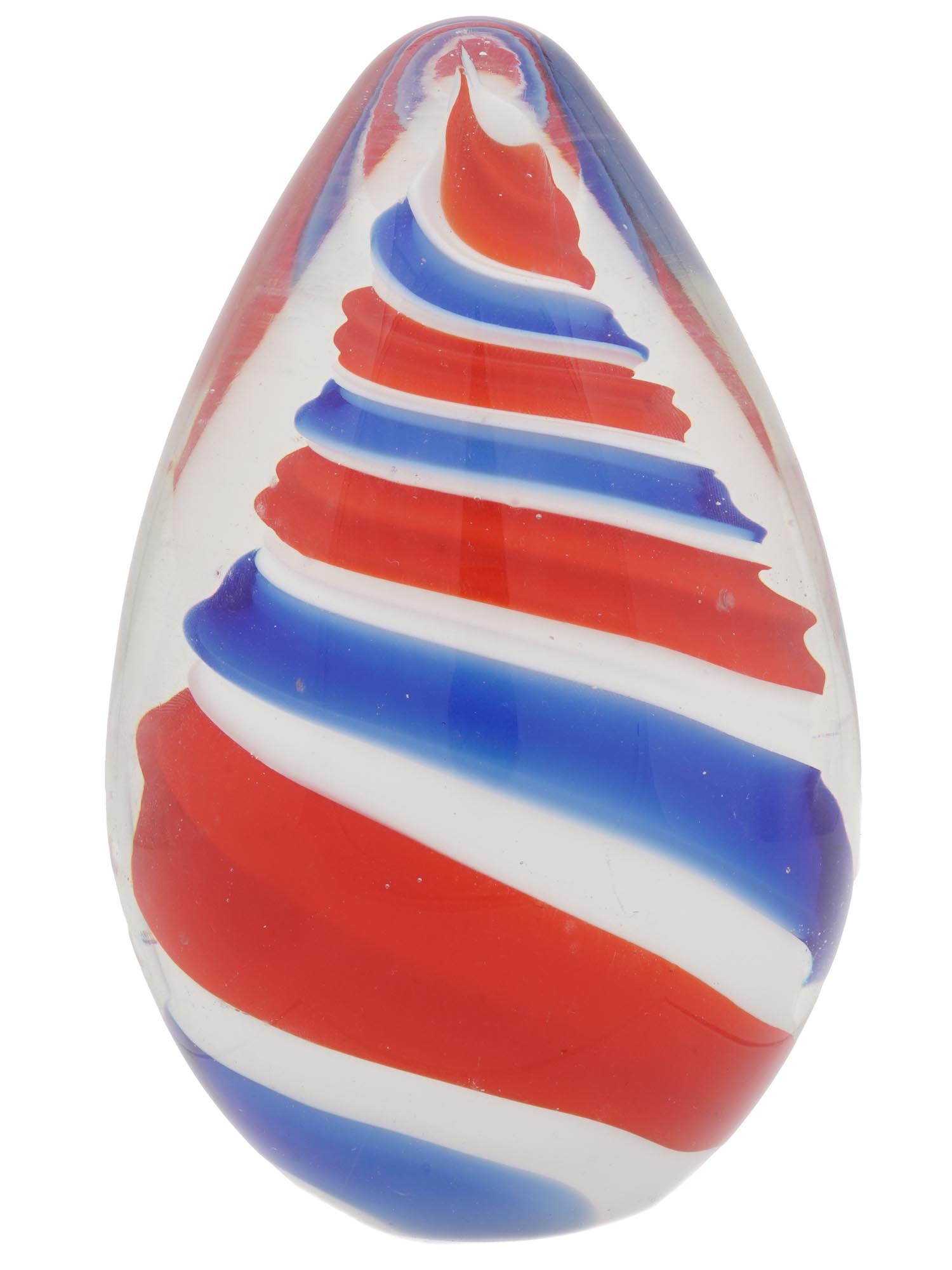 MURANO MANNER EGG SHAPED SWIRL GLASS PAPERWEIGHT PIC-0