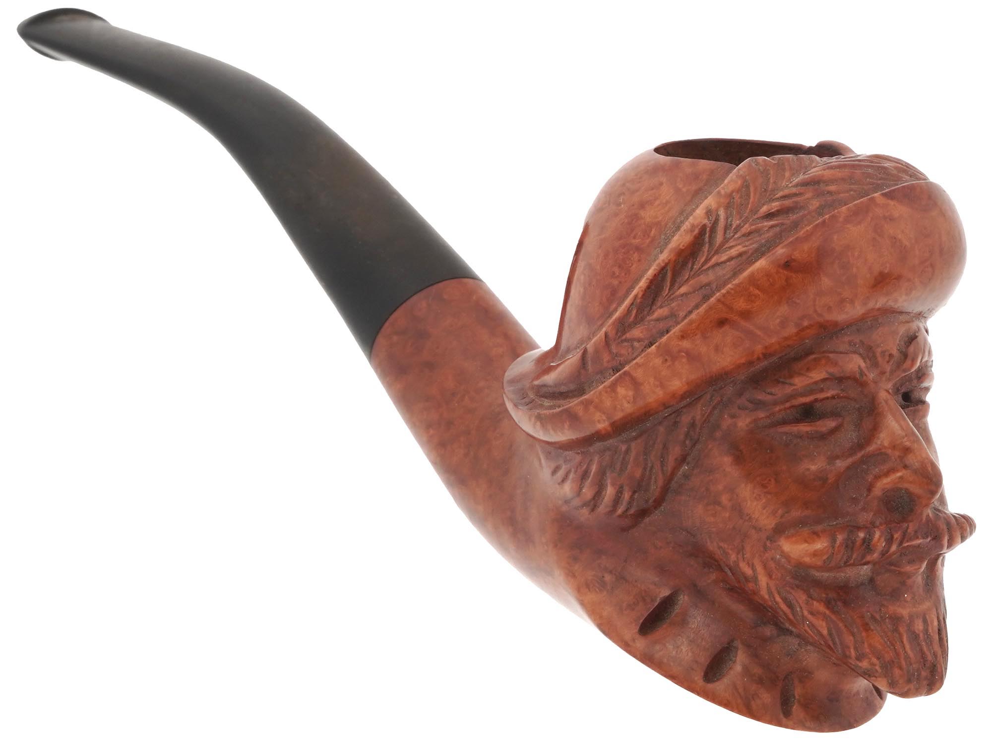 FRENCH SAINT CLAUDE HAND CARVED HEAD TOBACCO PIPE PIC-0