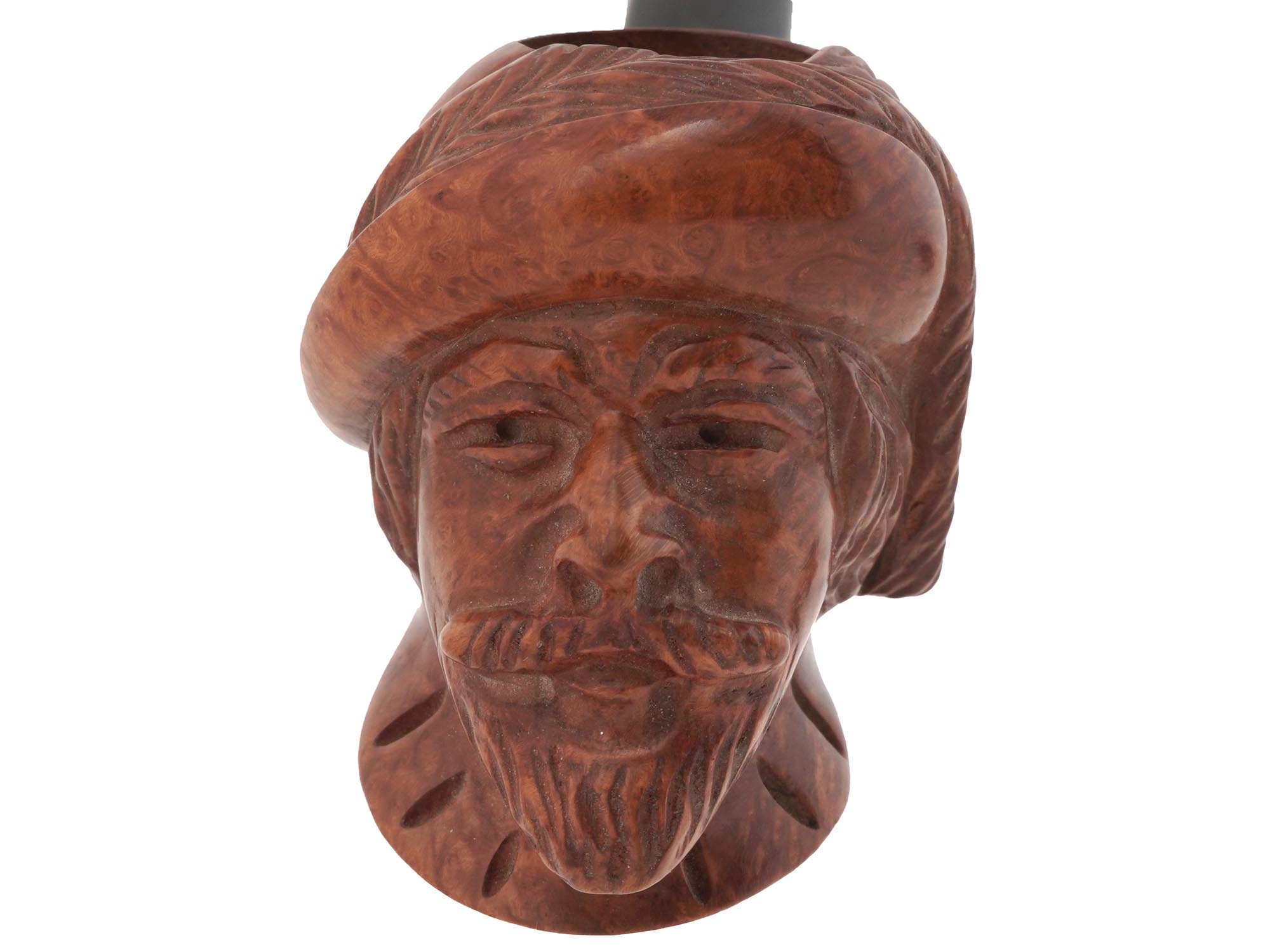 FRENCH SAINT CLAUDE HAND CARVED HEAD TOBACCO PIPE PIC-1