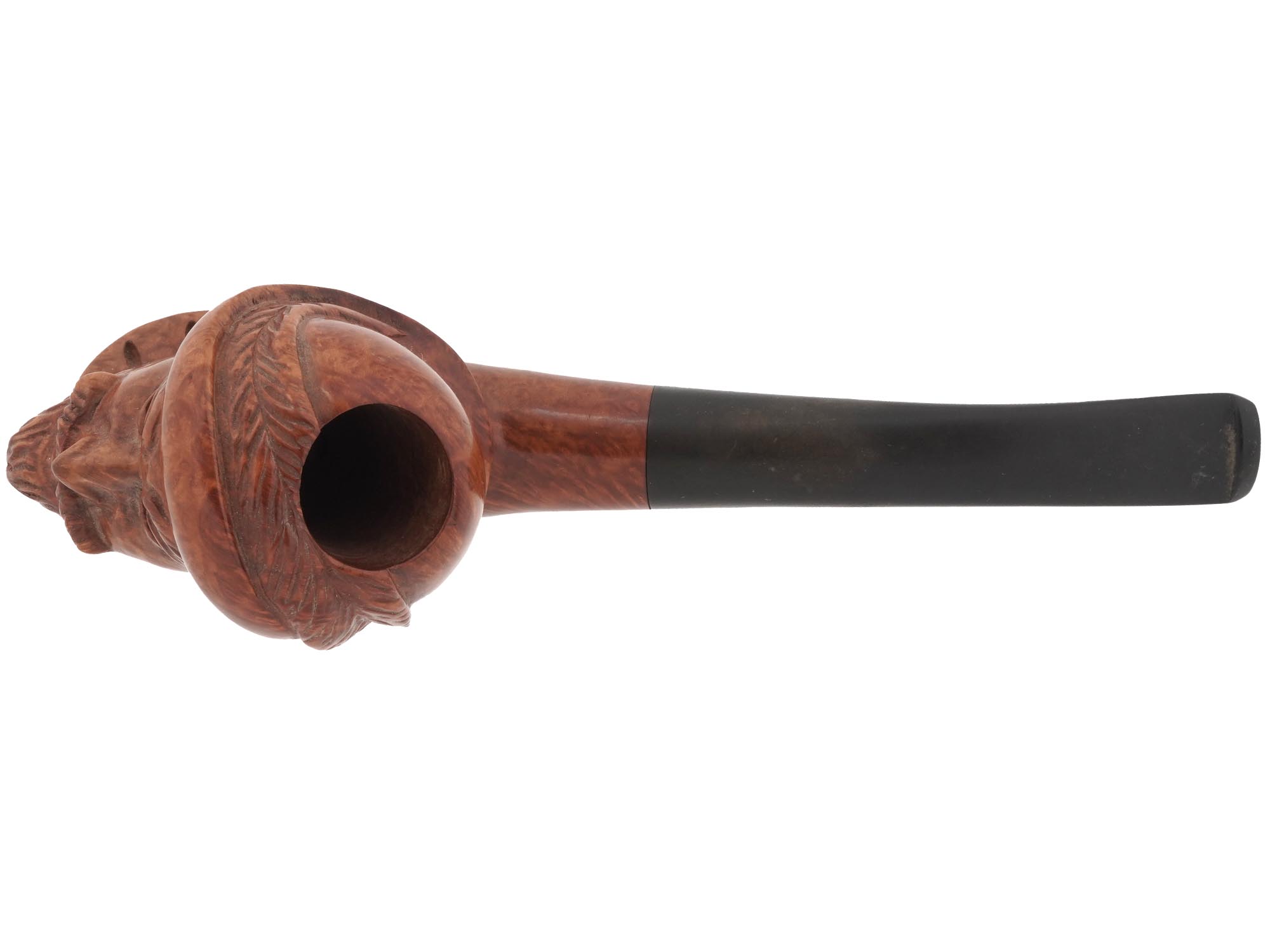 FRENCH SAINT CLAUDE HAND CARVED HEAD TOBACCO PIPE PIC-3