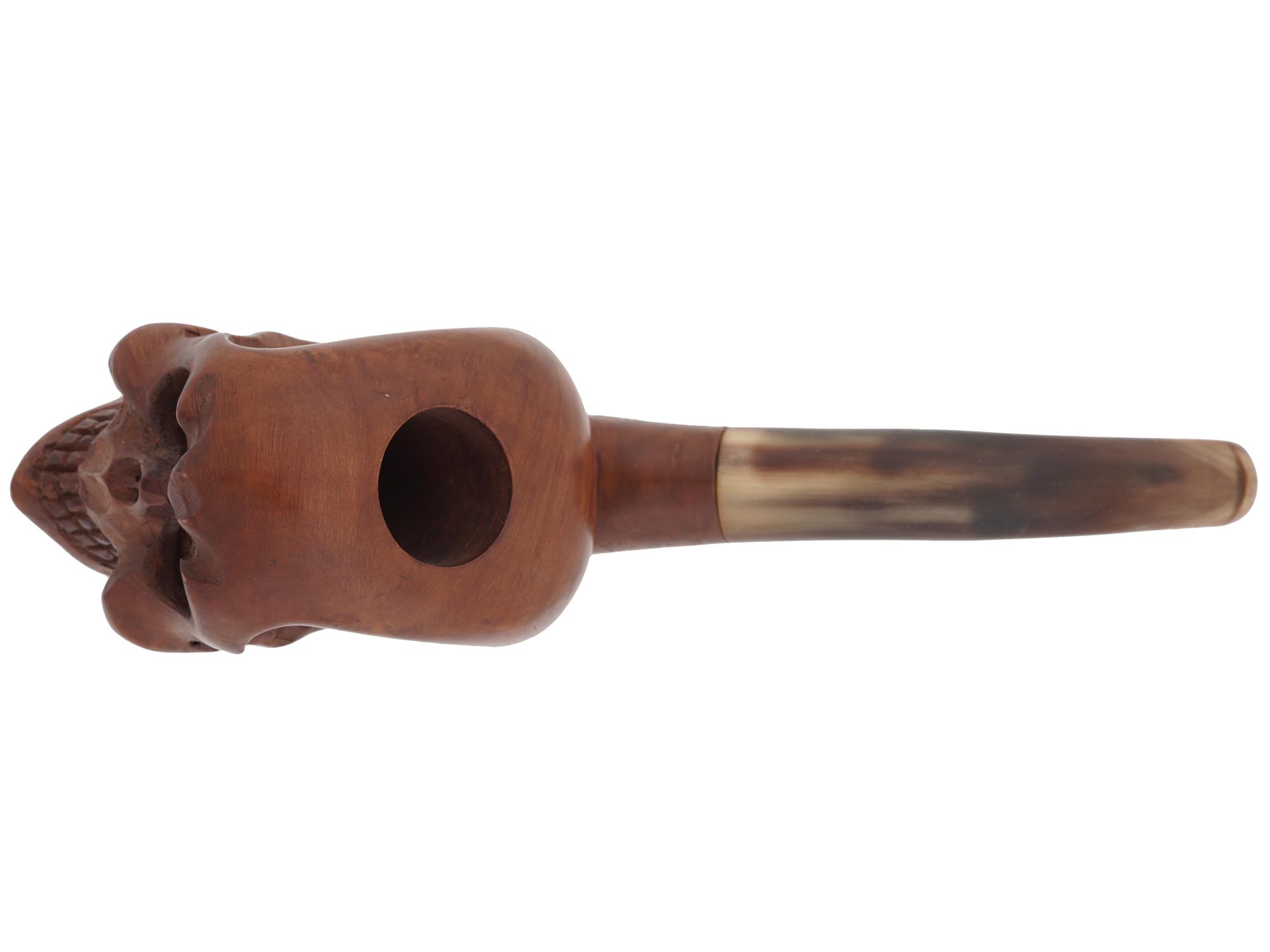 FRENCH SAINT CLAUDE HAND CARVED HEAD TOBACCO PIPE PIC-4