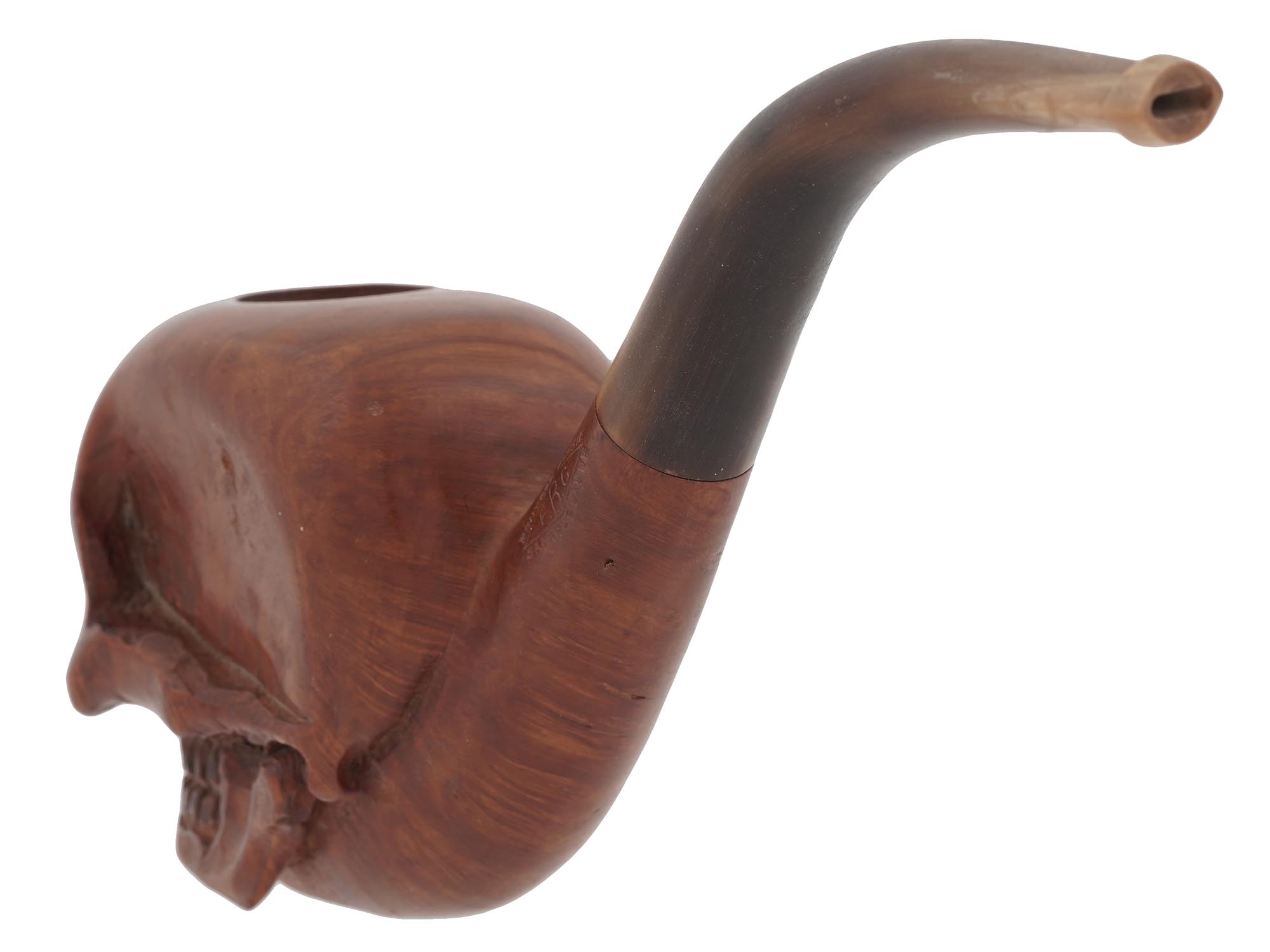 FRENCH SAINT CLAUDE HAND CARVED HEAD TOBACCO PIPE PIC-3