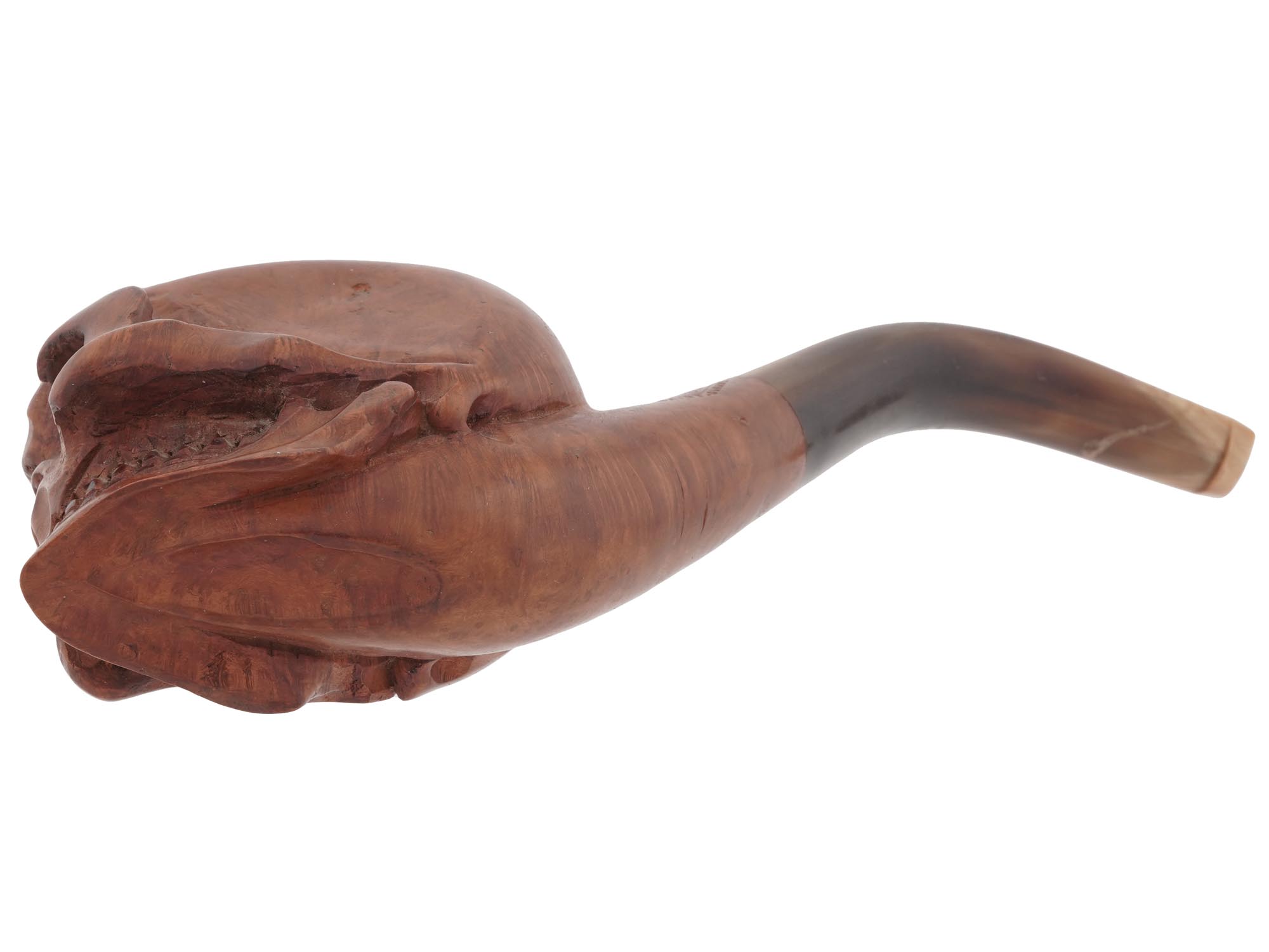 FRENCH SAINT CLAUDE HAND CARVED HEAD TOBACCO PIPE PIC-5