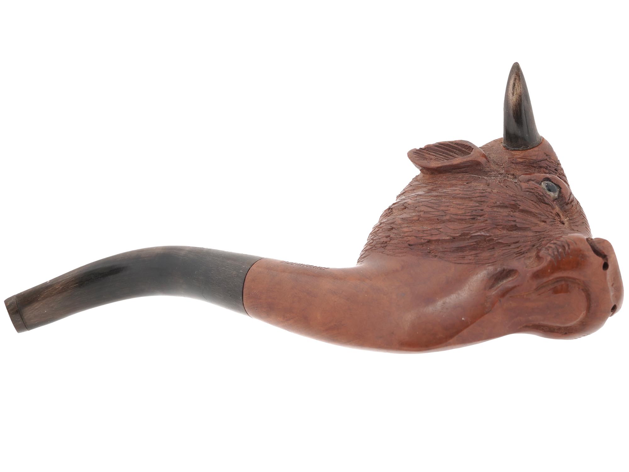 FRENCH SAINT CLAUDE HAND CARVED HEAD TOBACCO PIPE PIC-5