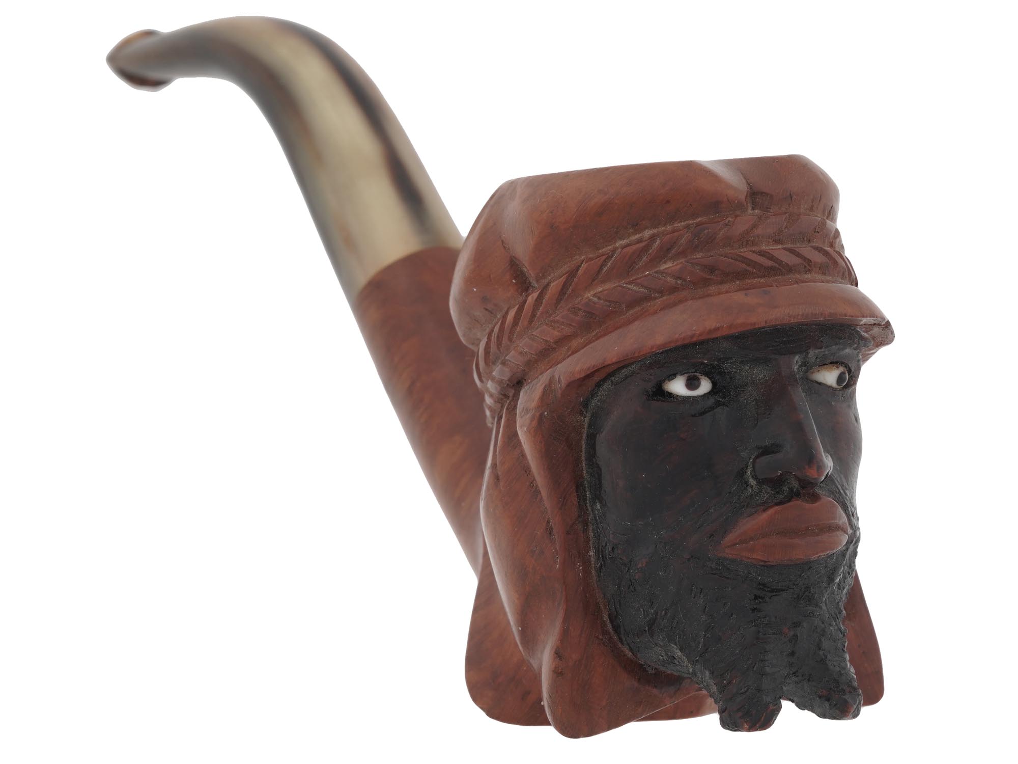 FRENCH SAINT CLAUDE HAND CARVED HEAD TOBACCO PIPE PIC-0