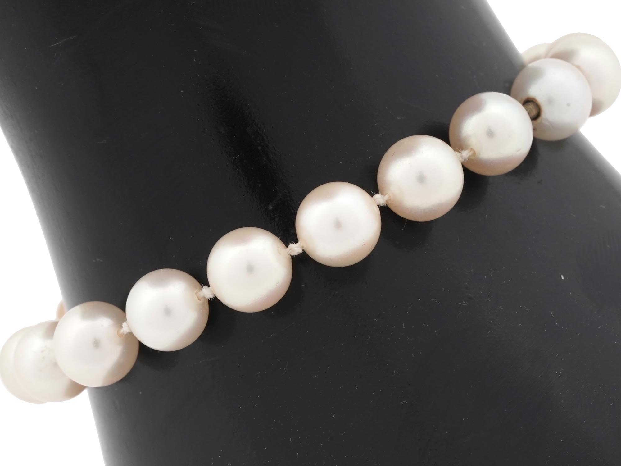 PEARLS DIAMONDS JEWELRY BRACELET W 14K GOLD CLASP PIC-1