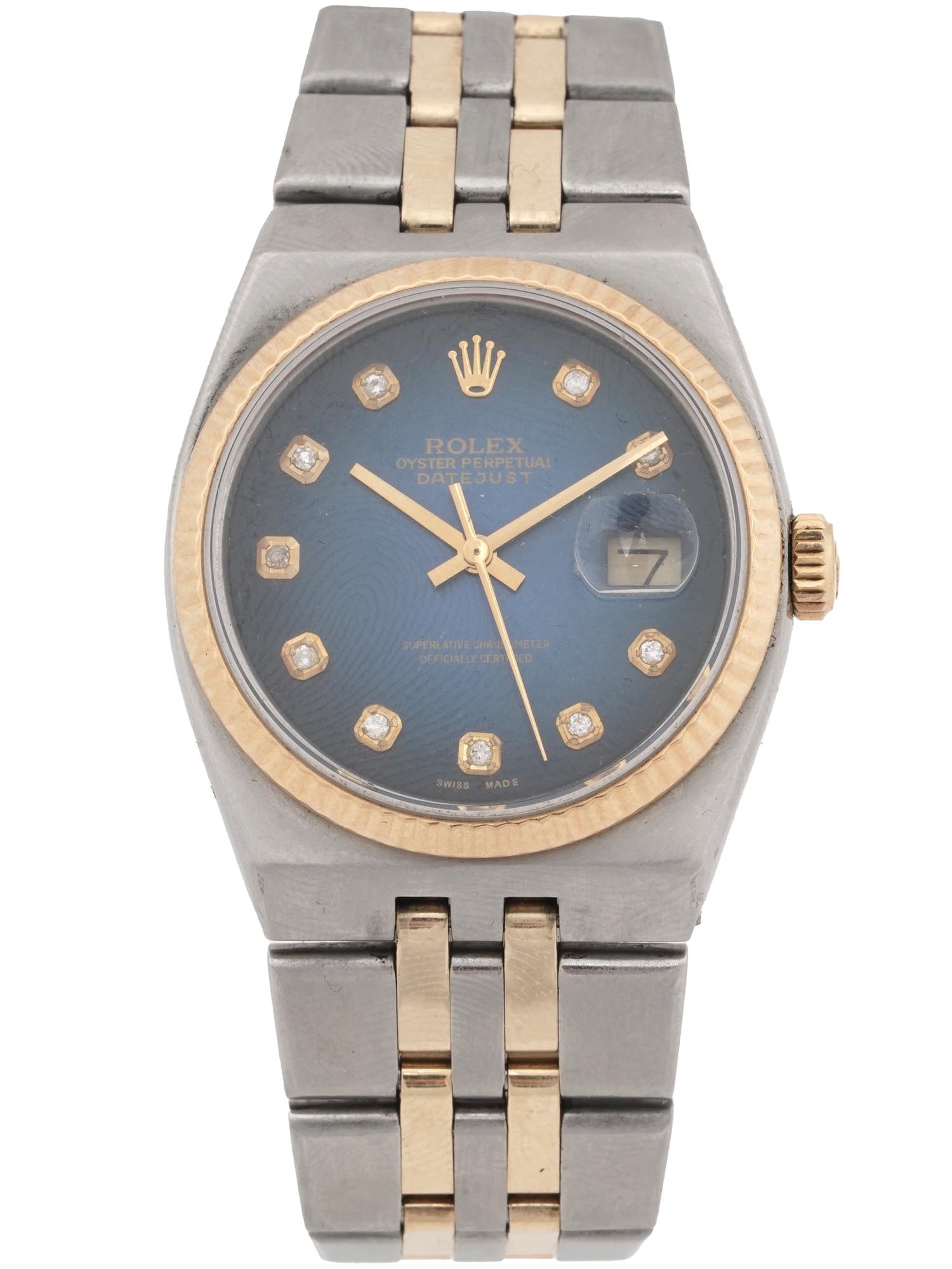 18K GOLD ROLEX OYSTER PERPETUM DATEJUST WATCH PIC-2