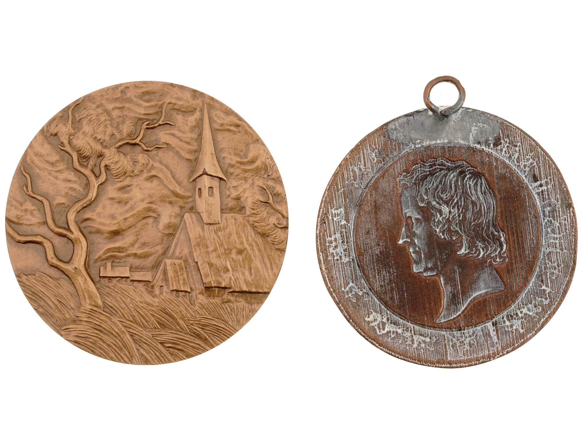 VINTAGE AND ANIQUE EXOMUNIA MEDAL AND PLAQUE PIC-2