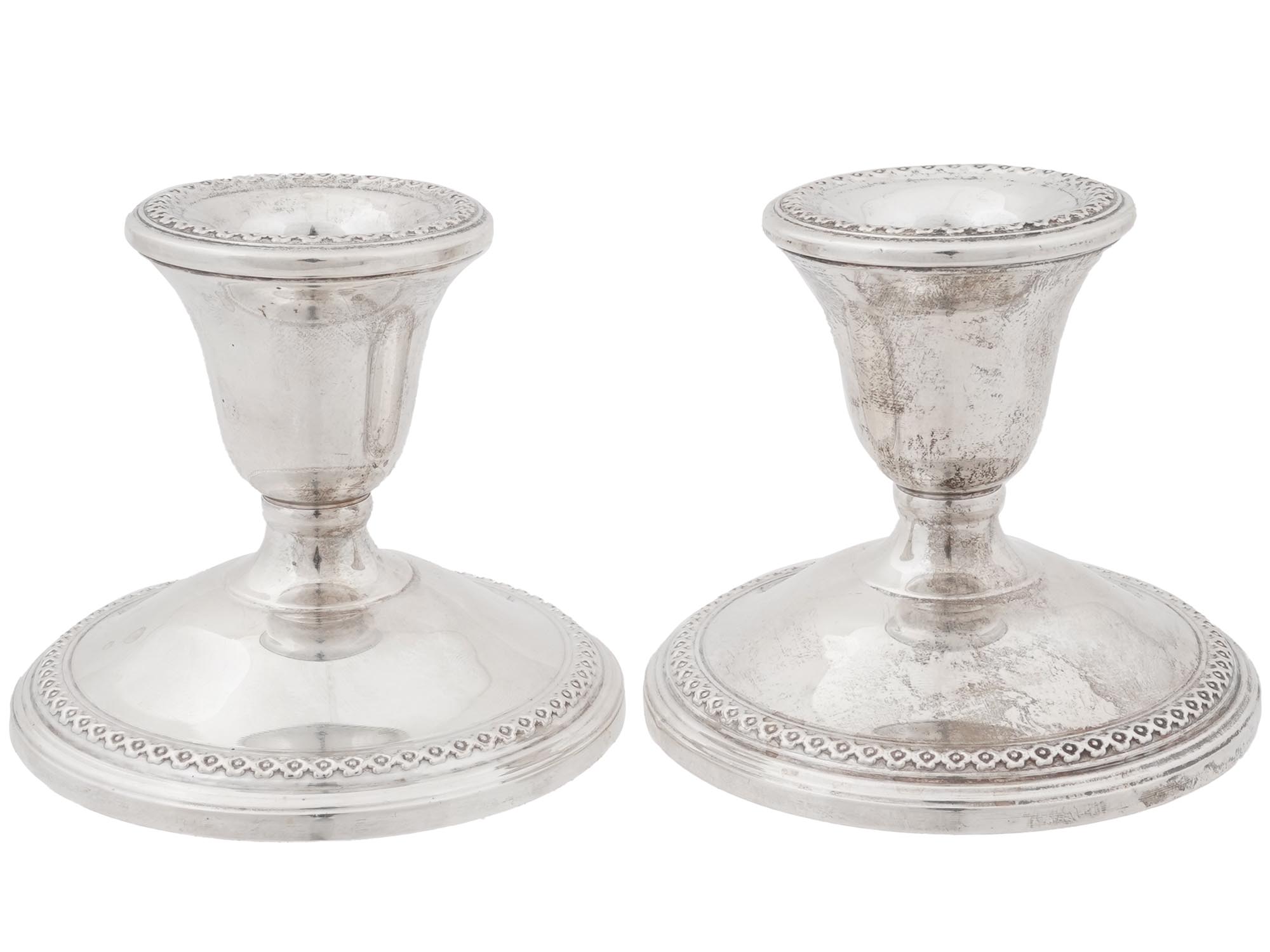 AMERICAN WEIGHTED STERLING SILVER CANDLE HOLDERS PIC-1