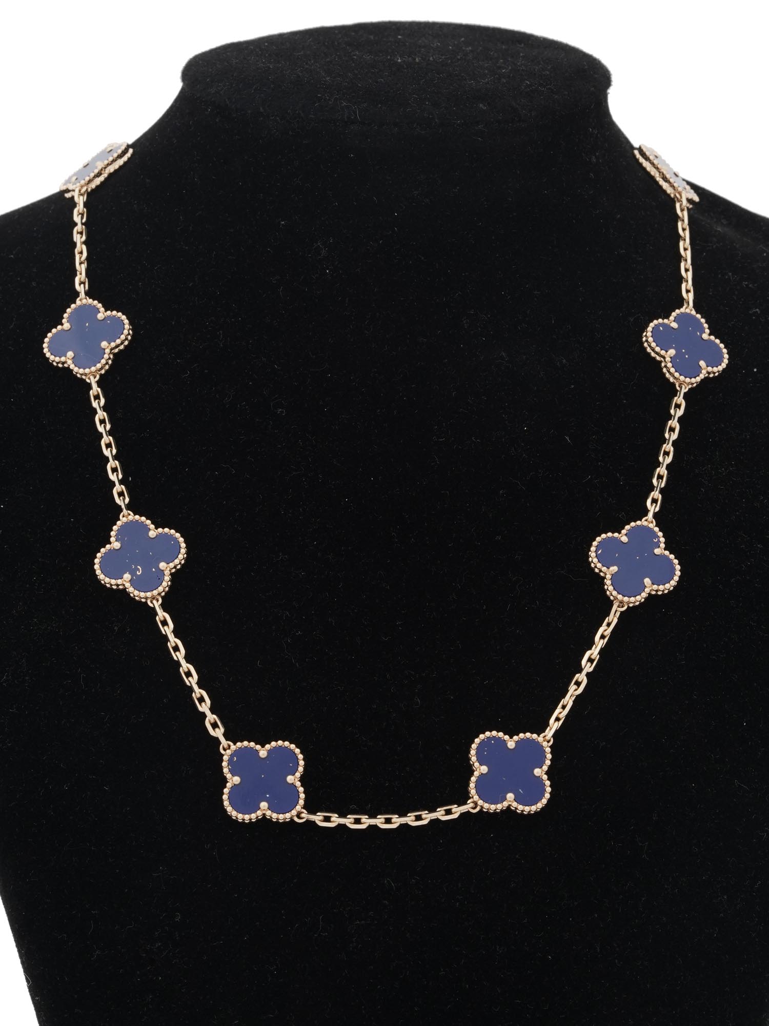 VAN CLEEF ALHAMBRA 18K GOLD ENAMEL NECKLACE