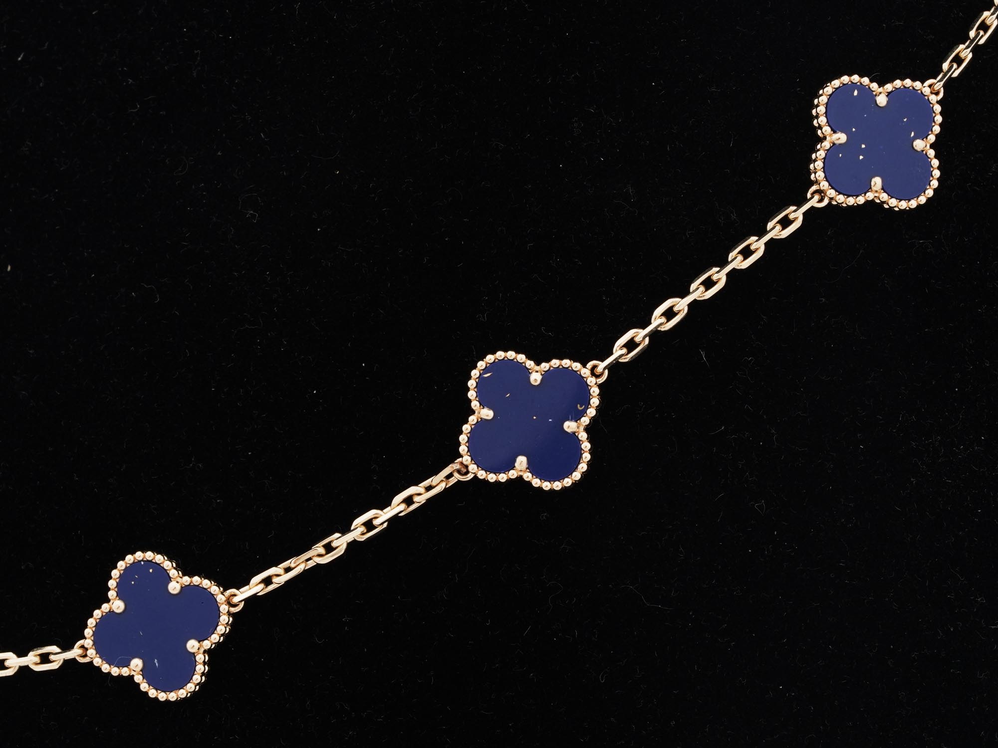 VAN CLEEF ALHAMBRA 18K GOLD ENAMEL NECKLACE PIC-3