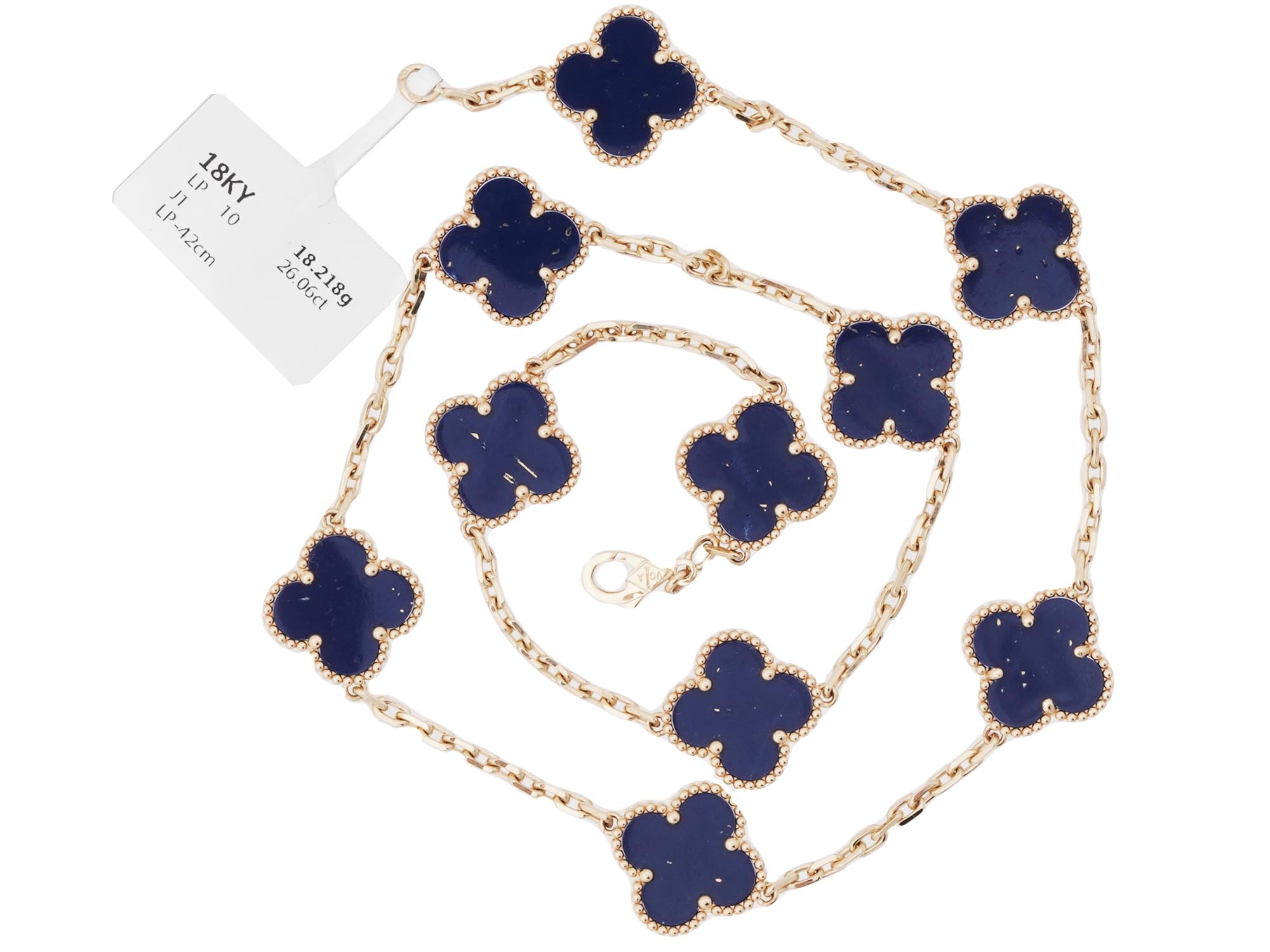 VAN CLEEF ALHAMBRA 18K GOLD ENAMEL NECKLACE PIC-1